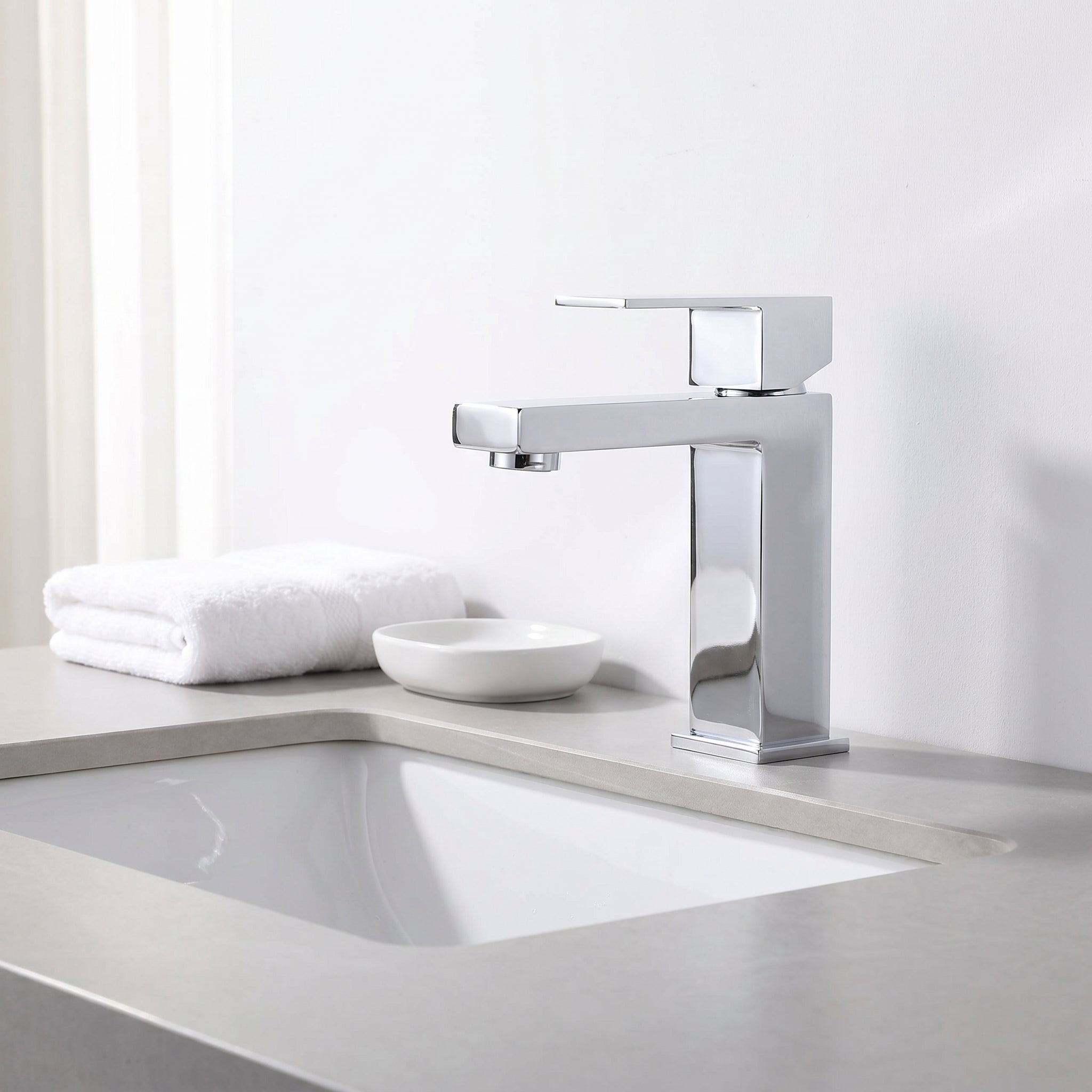 Robinet de Lavabo de Salle de Bains à 1 Poignée Arizona en Acier Inoxydable Chromé