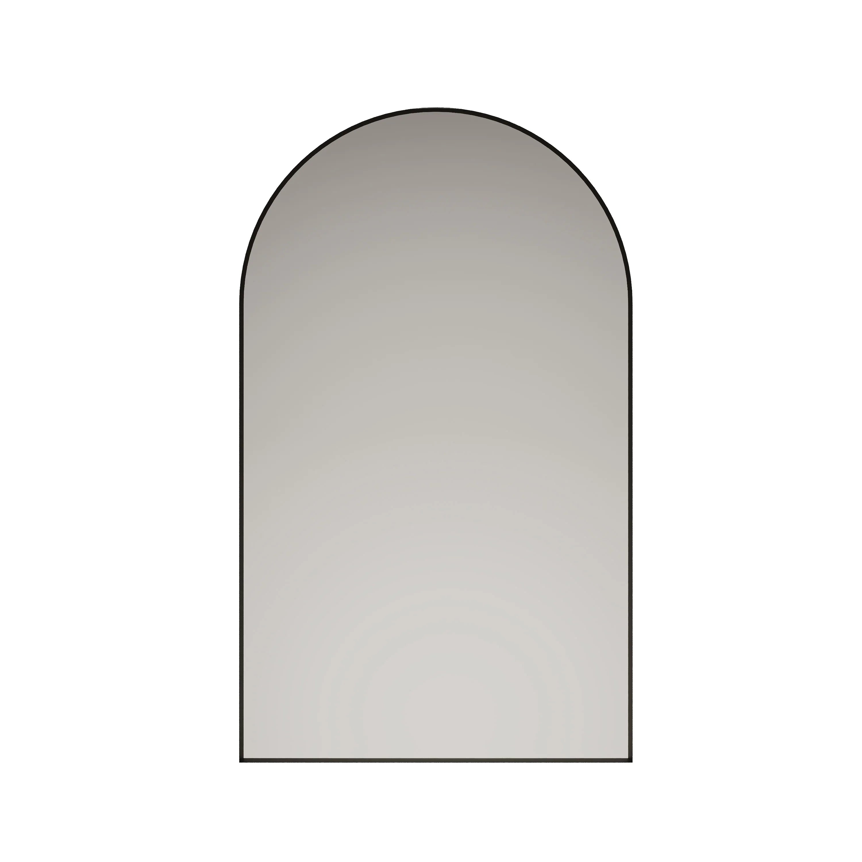 Miroir Arqué de 24po avec Cadre Aluminium Noir Mat