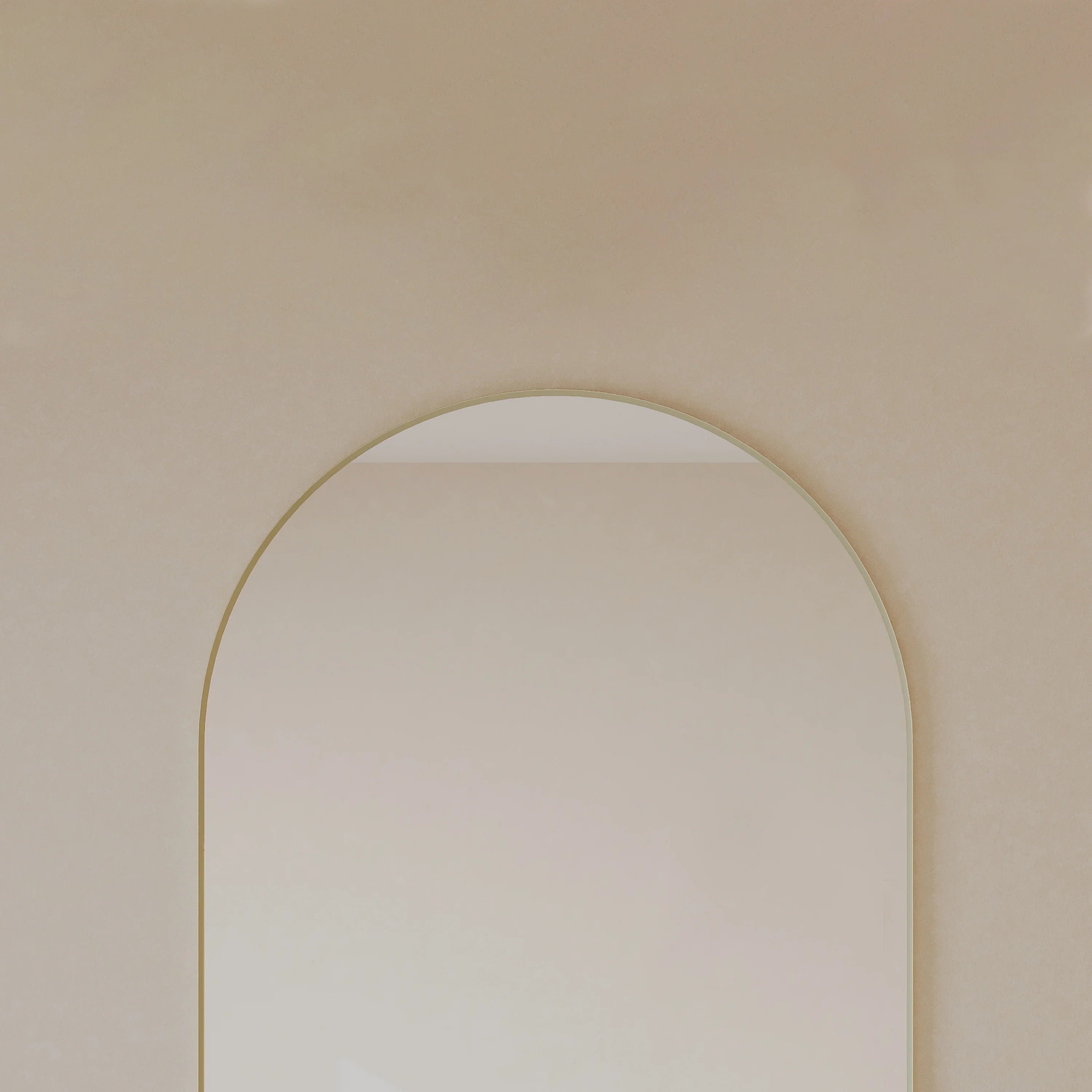 30" Arched Aluminum Frame Bathroom Mirror in Brushed Gold