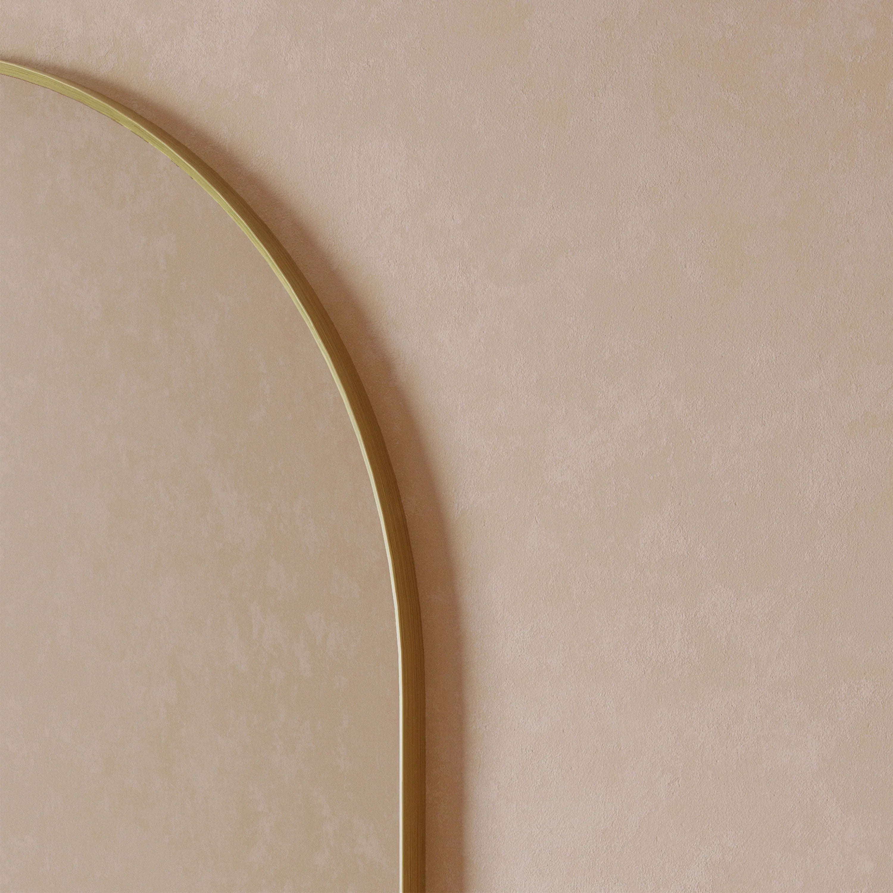 30" Arched Aluminum Frame Bathroom Mirror in Brushed Gold