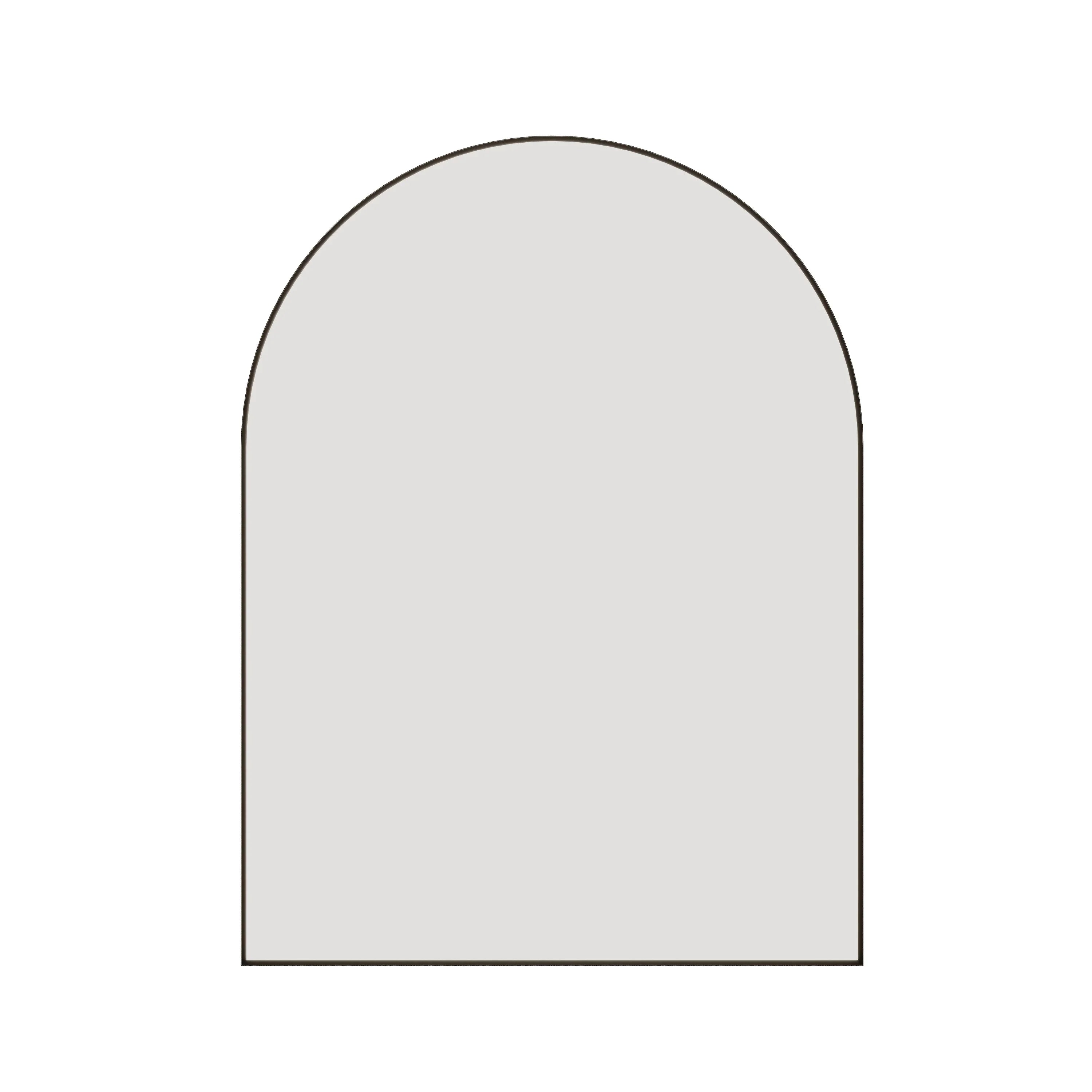 Miroir Arqué 30po avec Cadre en Aluminium Noir Mat