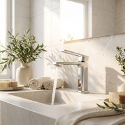 Robinet de Lavabo de Salle de Bains à 1 Poignée Athena en Chromé