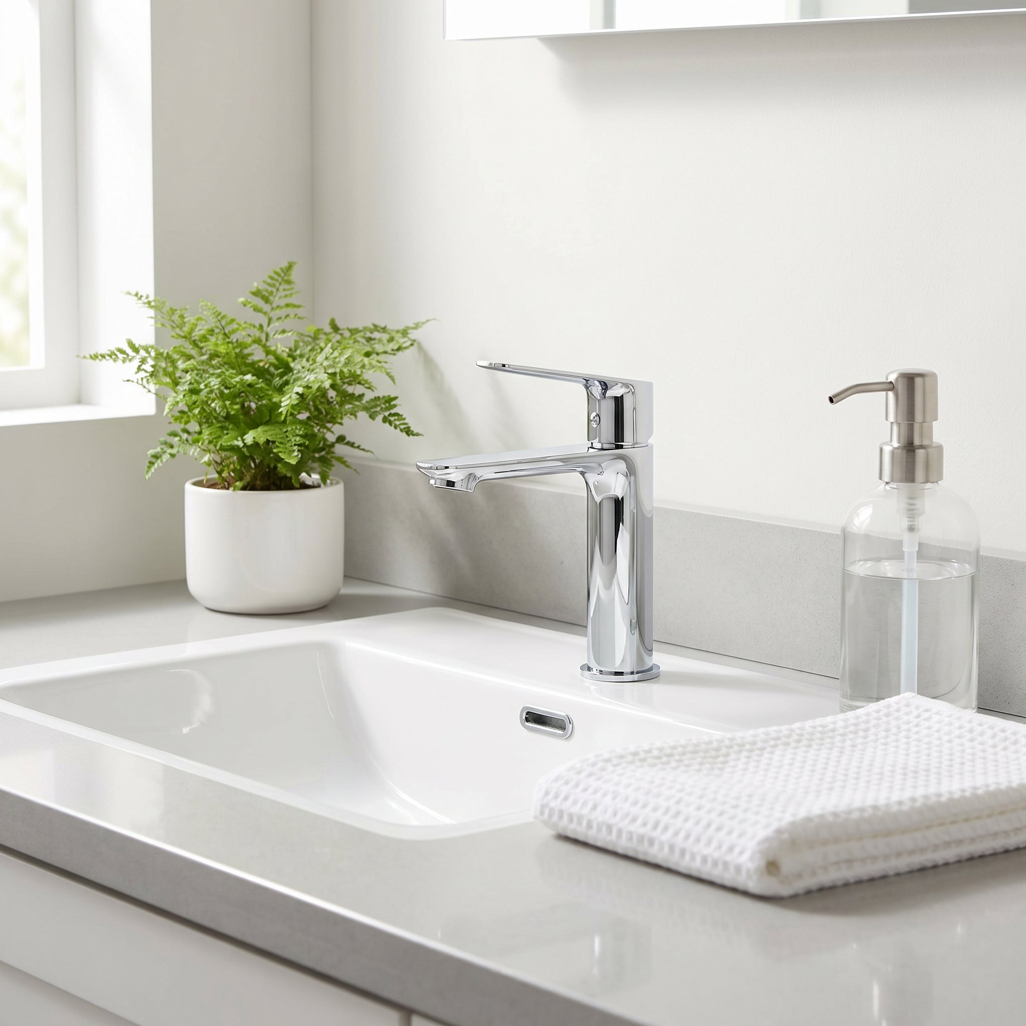 Robinet de Lavabo de Salle de Bains à 1 Poignée Livadia en Chromé