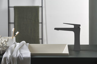 Bari Single Handle Bathroom Sink Faucet in Matte Black