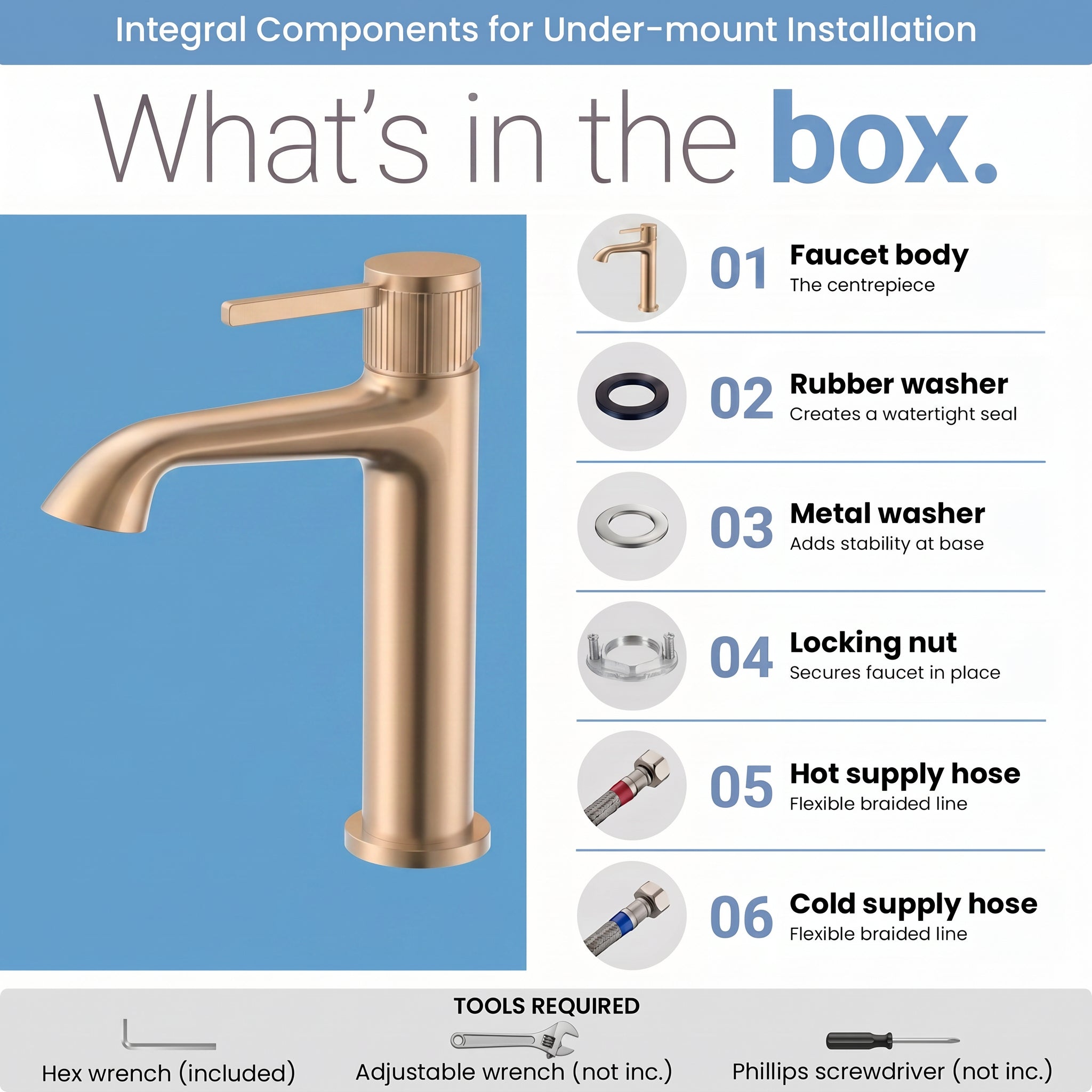 Reggio Single Handle Bathroom Sink Faucet in Rose Gold