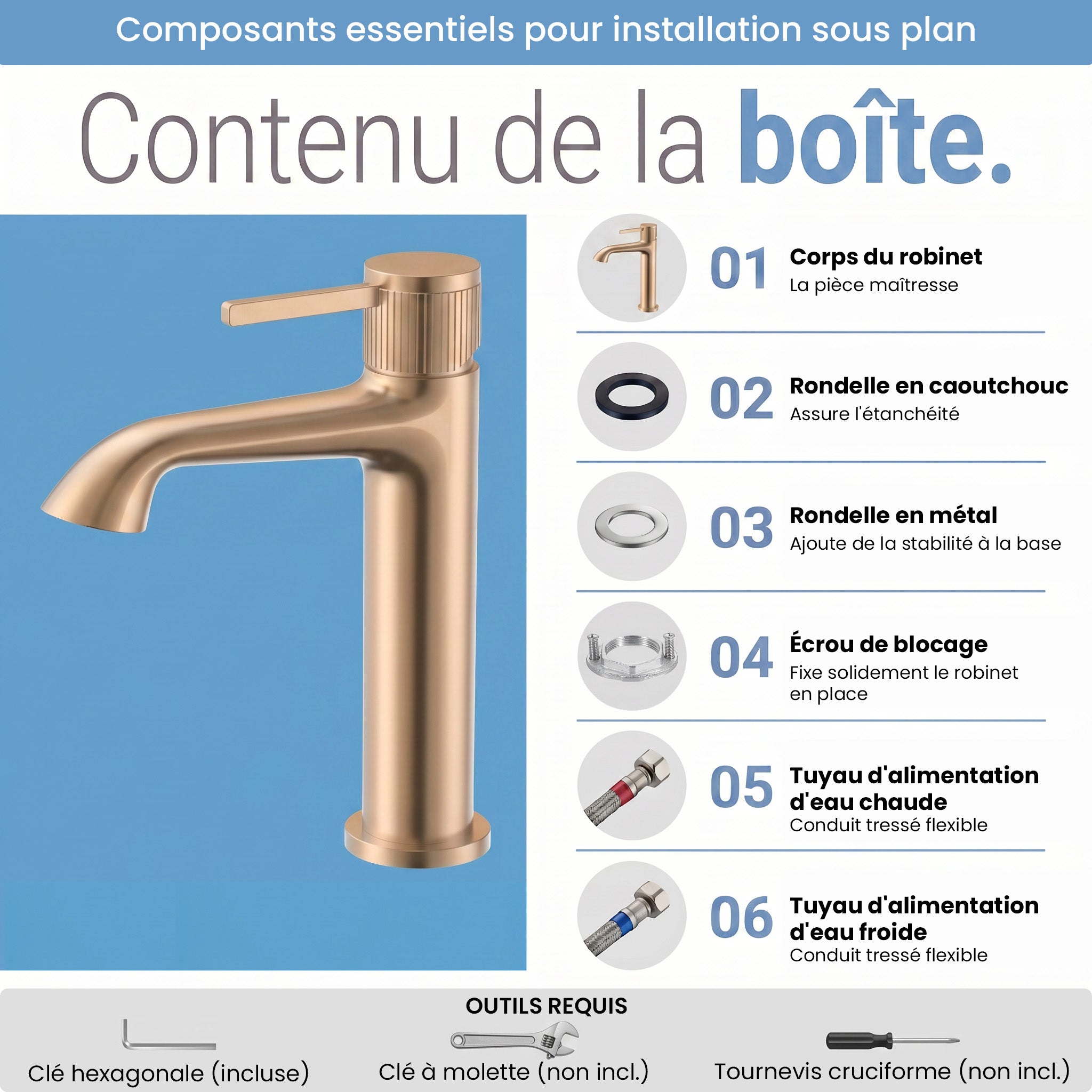 Reggio Single Handle Bathroom Sink Faucet in Rose Gold