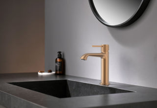 Robinet de Lavabo de Salle de Bains à 1 Poignée Reggio en Or Rose