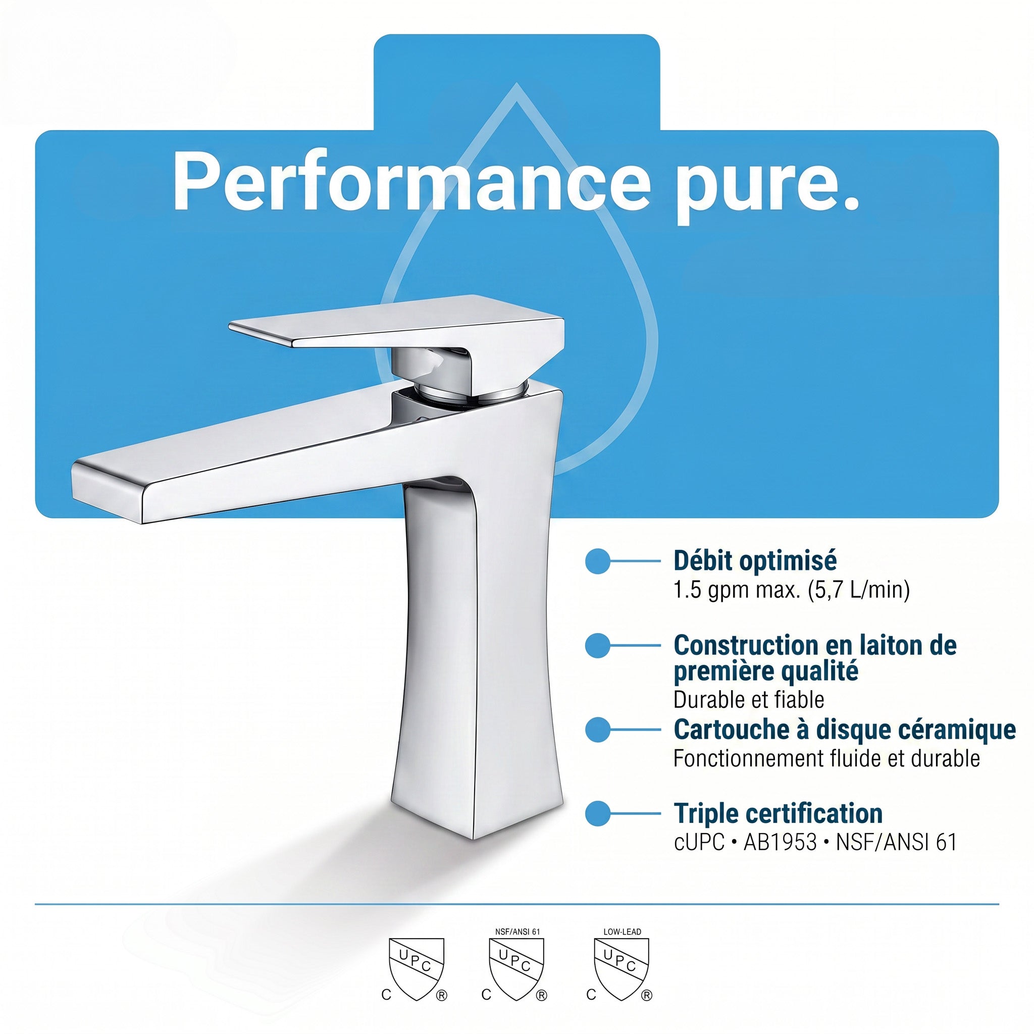 Bari Single Handle Bathroom Sink Faucet in Chrome
