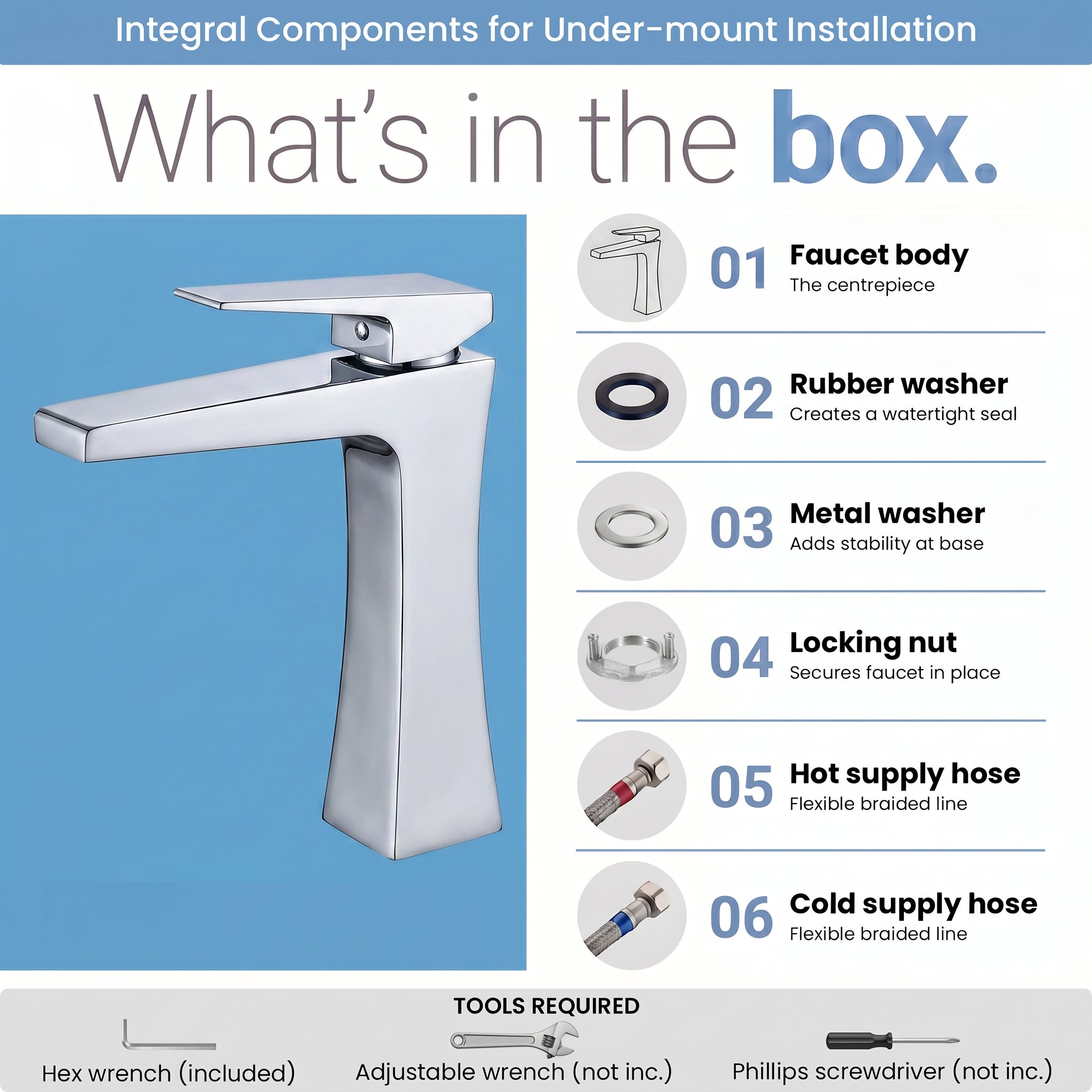 Bari Single Handle Bathroom Sink Faucet in Chrome