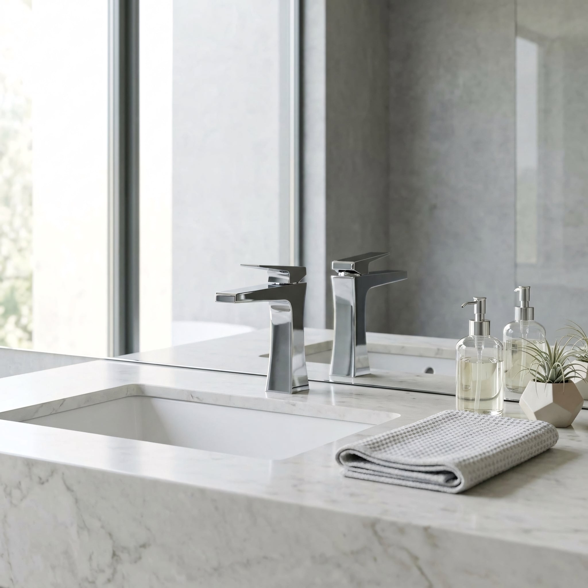 Bari Single Handle Bathroom Sink Faucet in Chrome