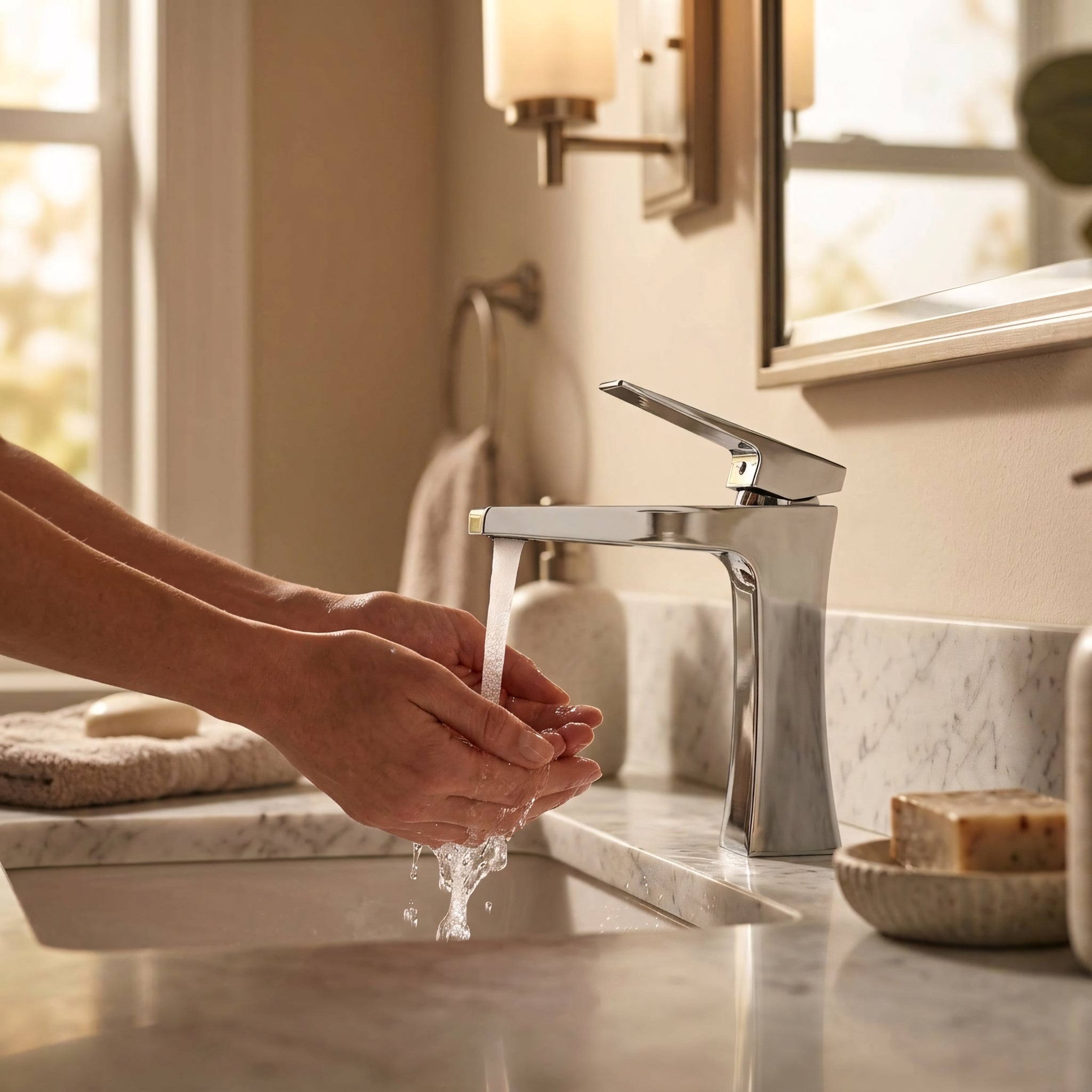 Bari Single Handle Bathroom Sink Faucet in Chrome