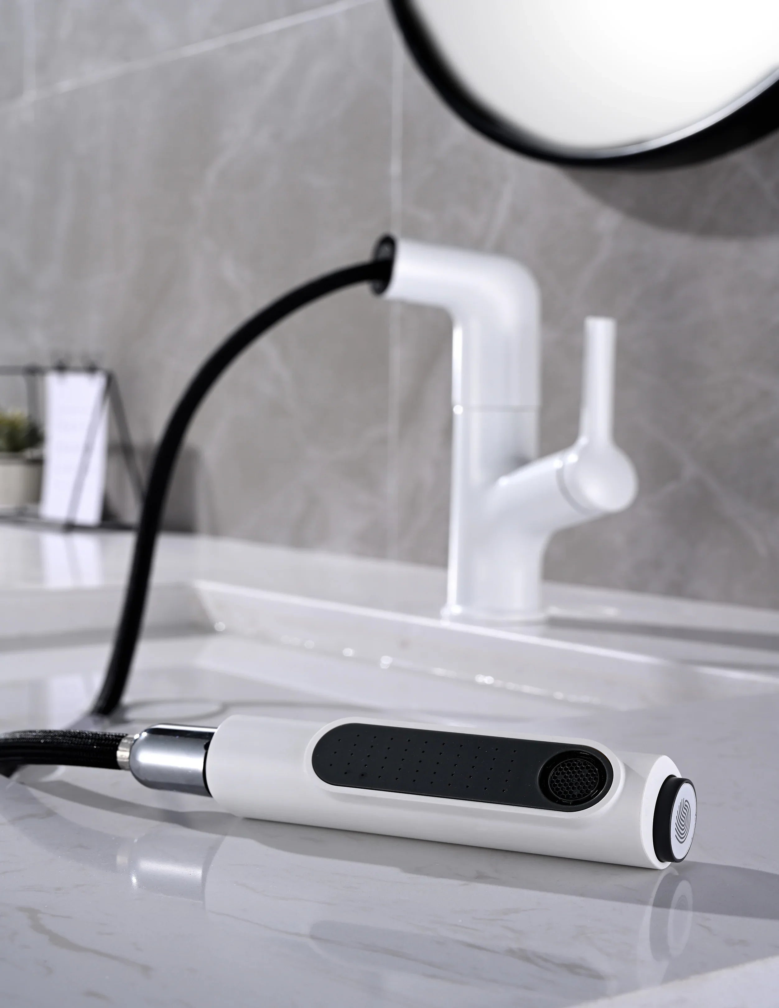 Fontaine Single Handle Bathroom Sink Faucet in White