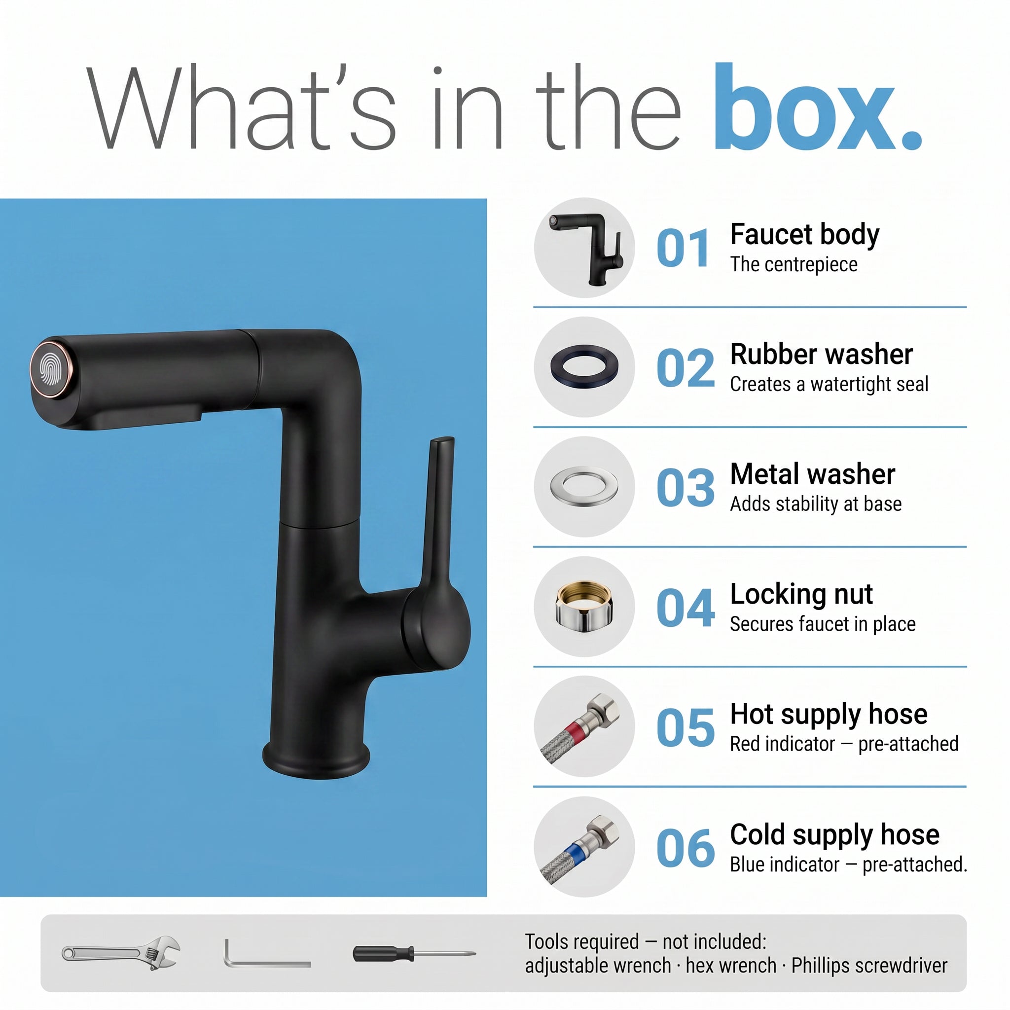 Fontaine Single Handle Bathroom Sink Faucet in Black