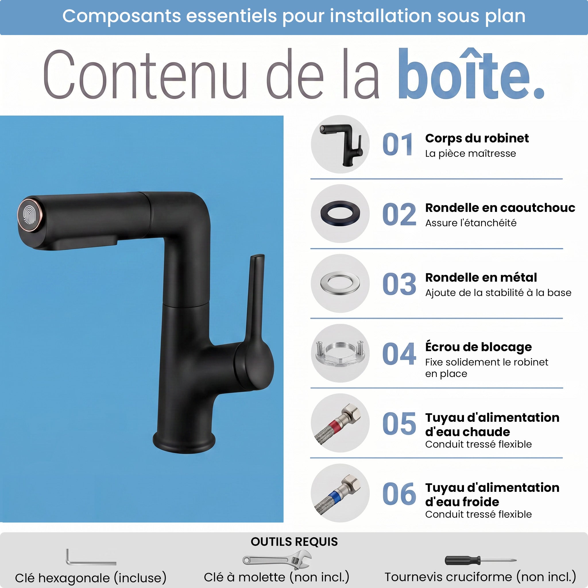 Fontaine Single Handle Bathroom Sink Faucet in Black