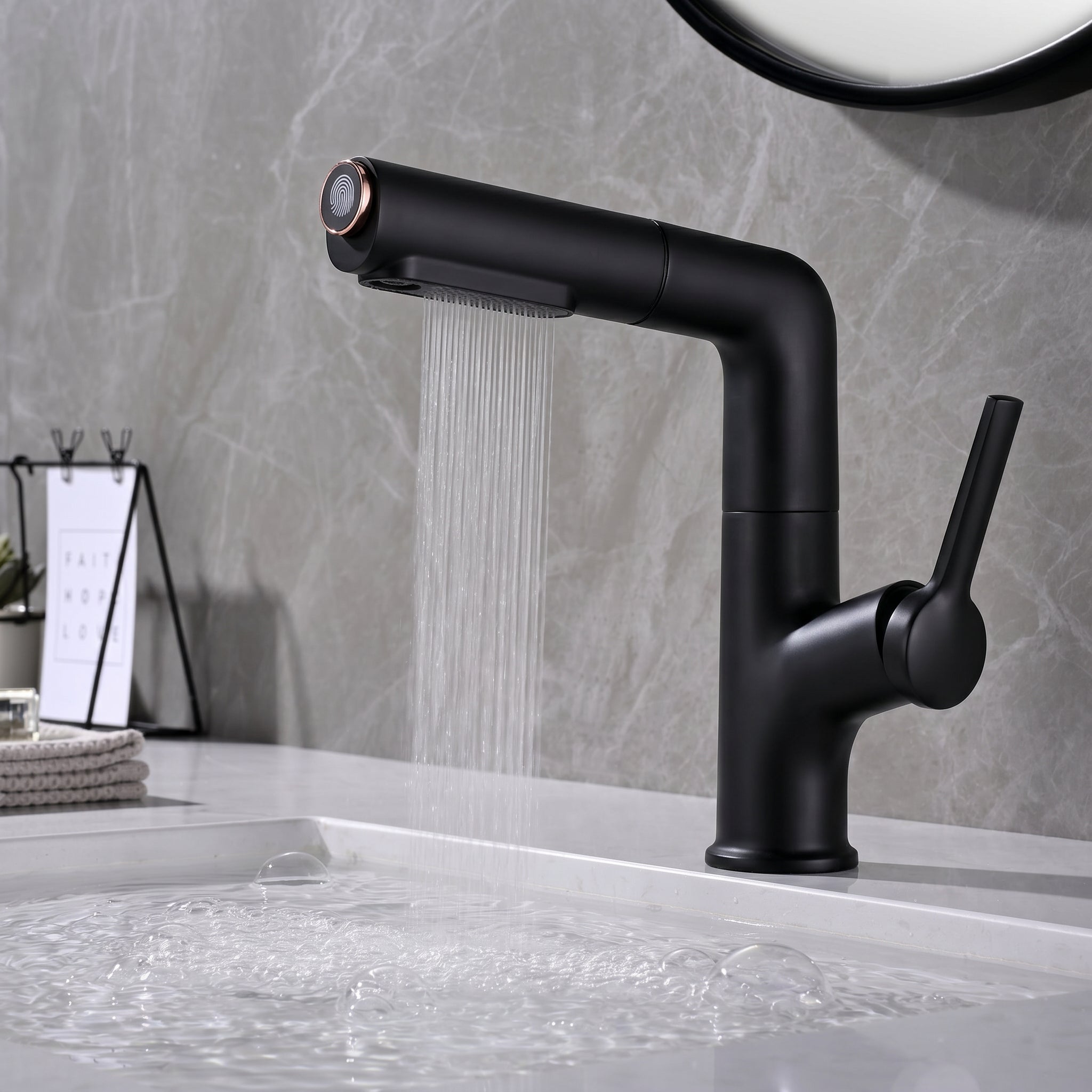 Fontaine Single Handle Bathroom Sink Faucet in Black