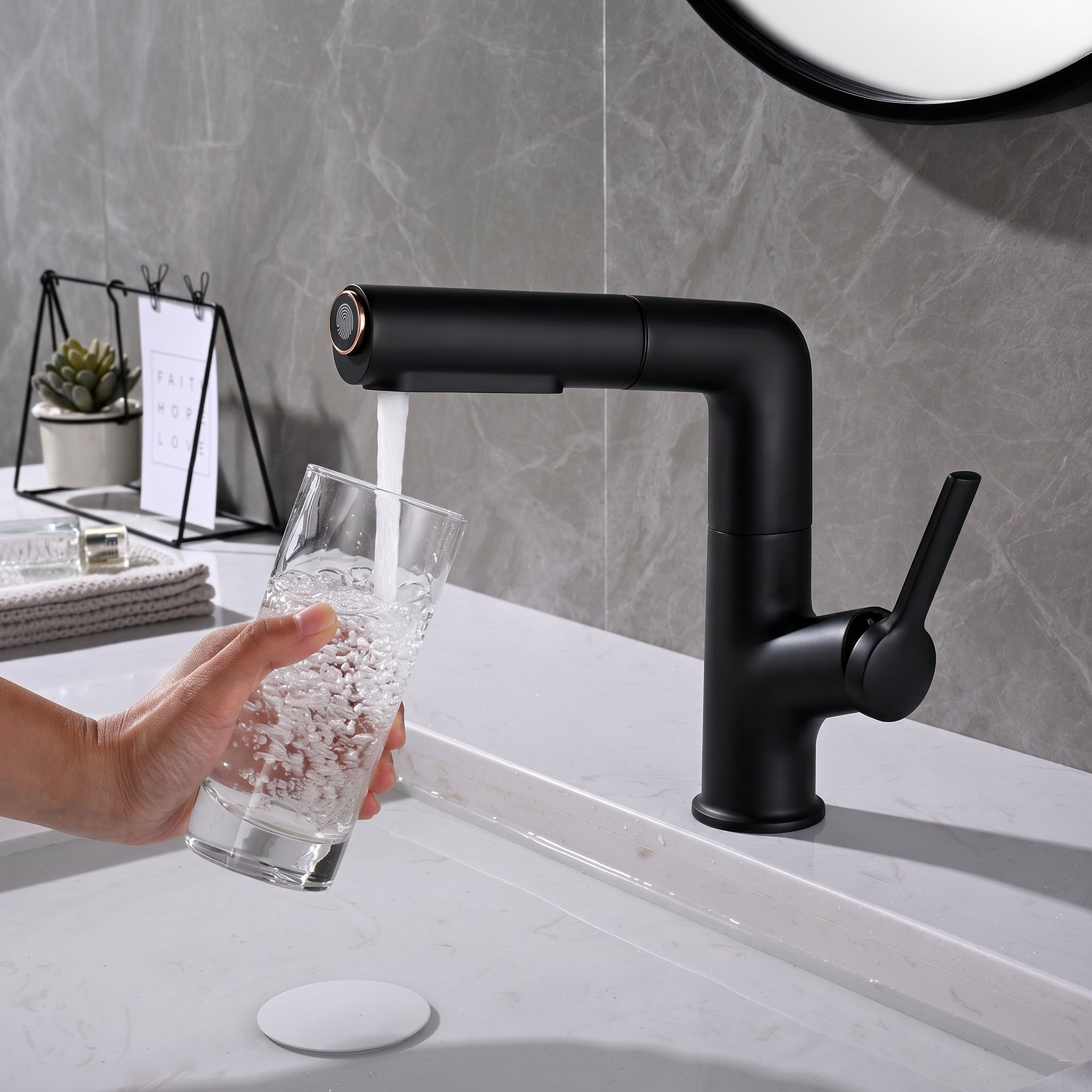 Fontaine Single Handle Bathroom Sink Faucet in Black