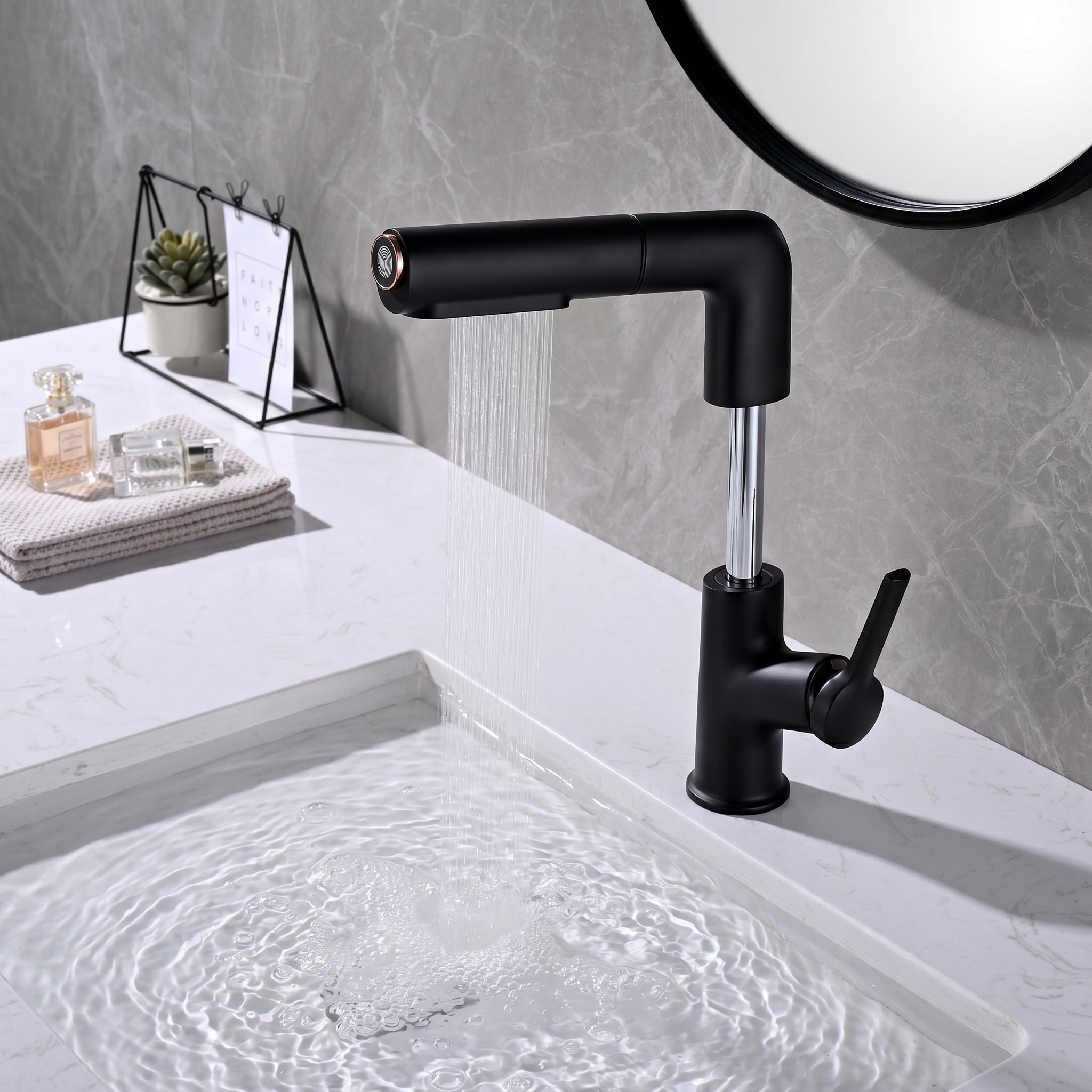 Fontaine Single Handle Bathroom Sink Faucet in Black