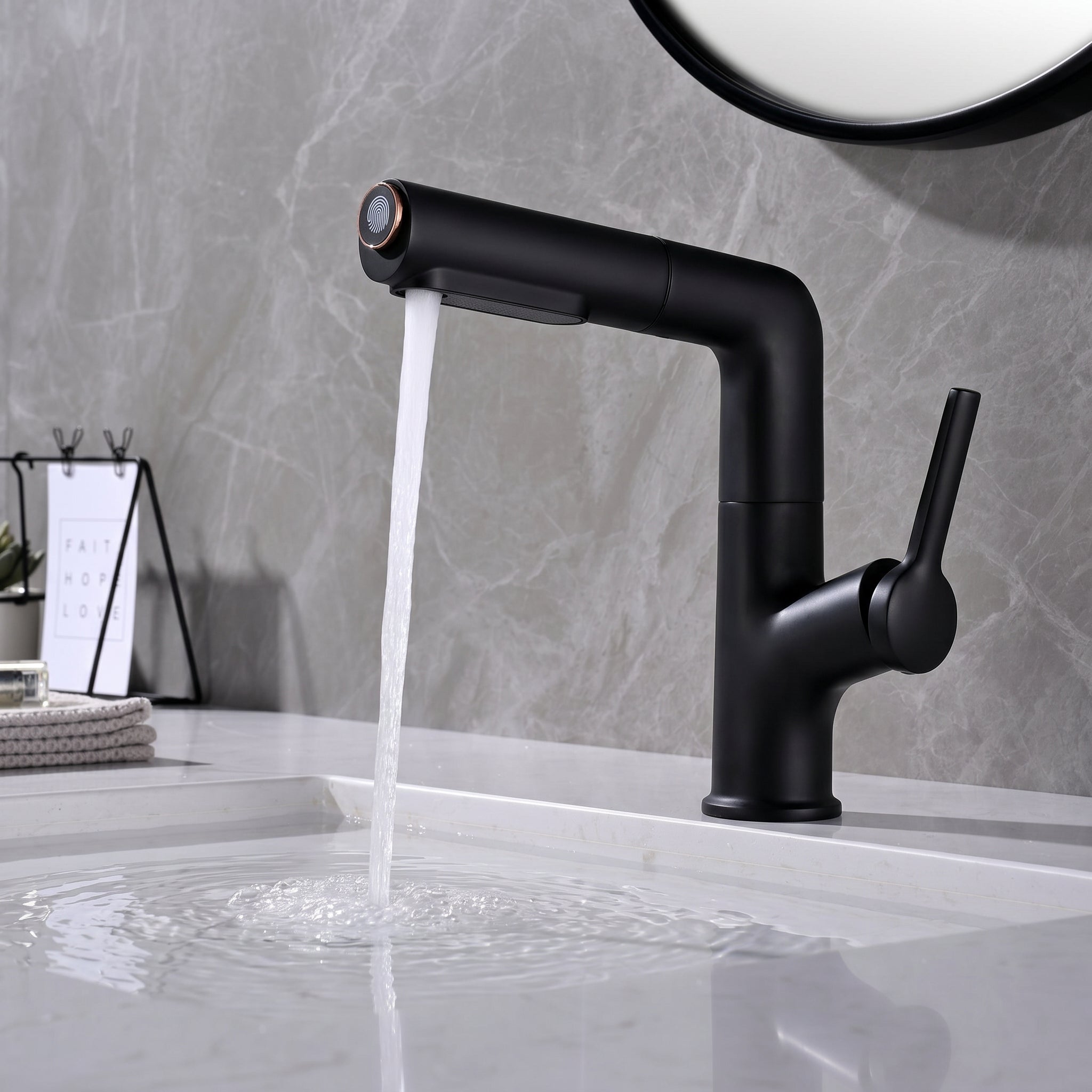 Fontaine Single Handle Bathroom Sink Faucet in Black