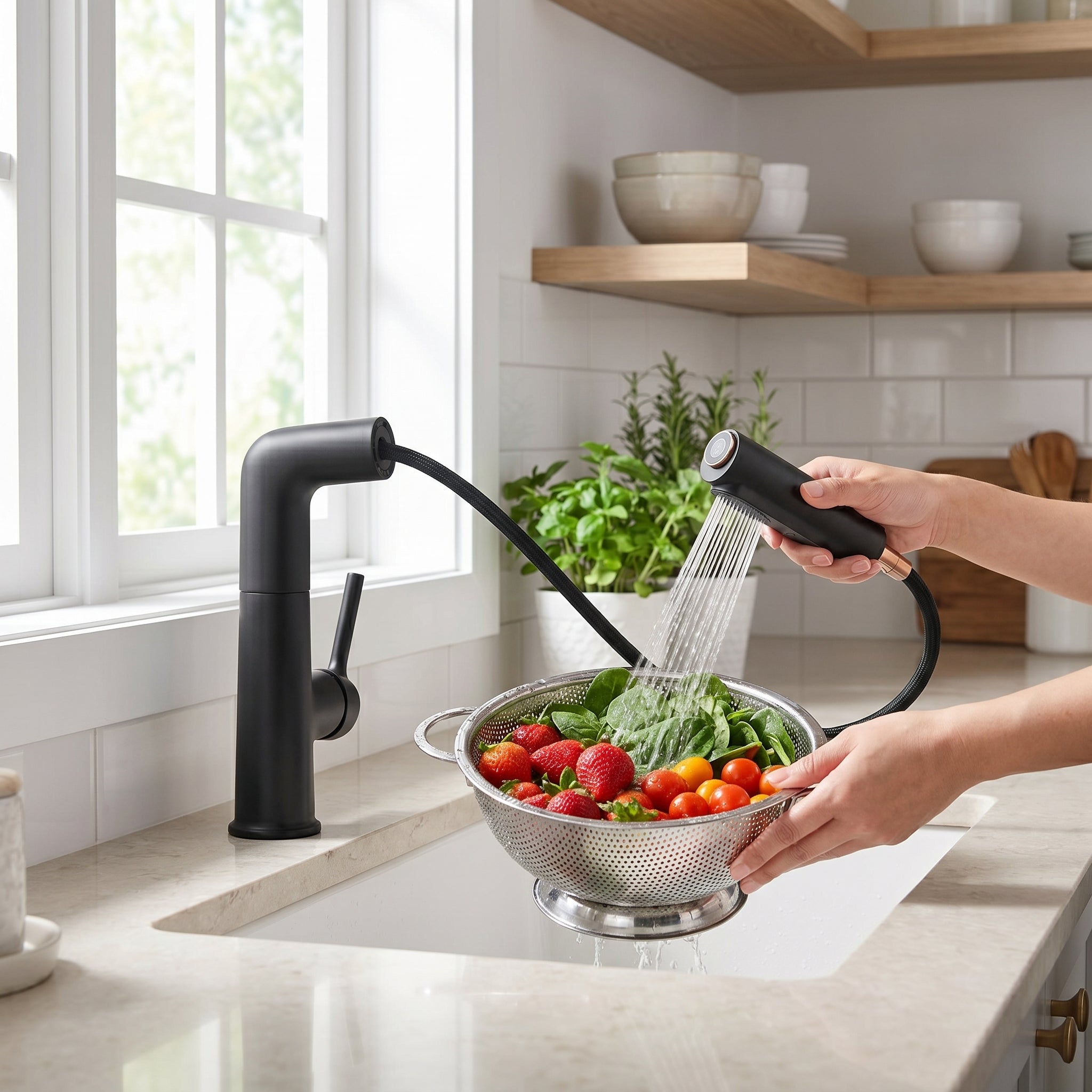 Fontaine Single Handle Bathroom Sink Faucet in Black