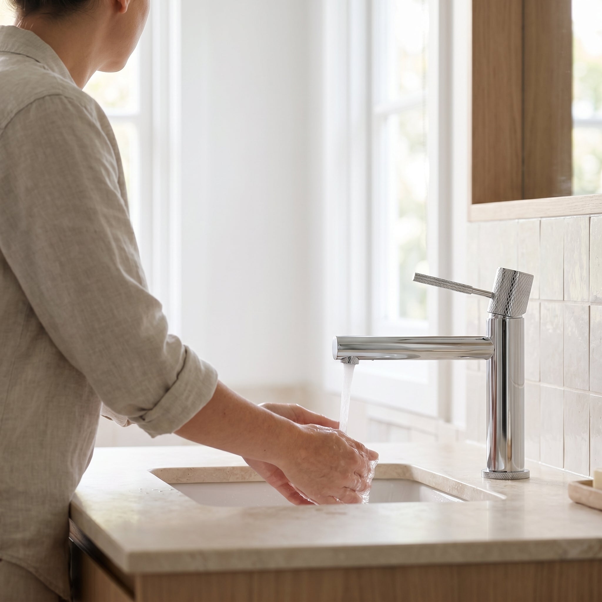 Robinet de Lavabo de Salle de Bains à 1 Poignée Marquis en Chromé