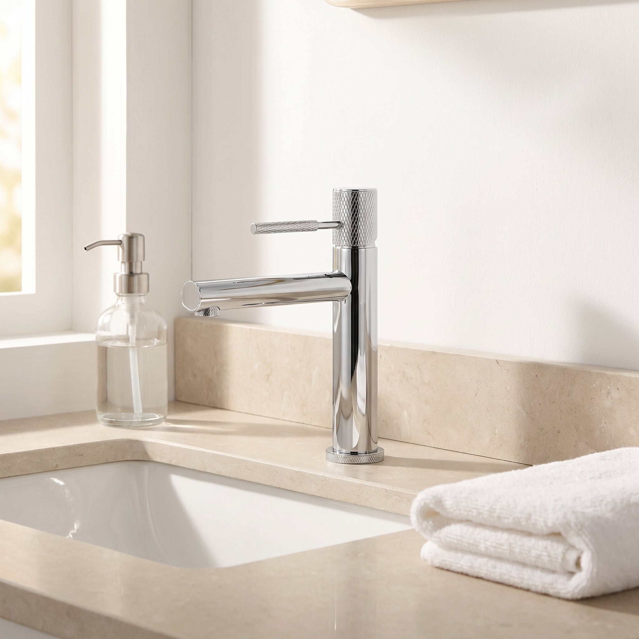 Robinet de Lavabo de Salle de Bains à 1 Poignée Marquis en Chromé