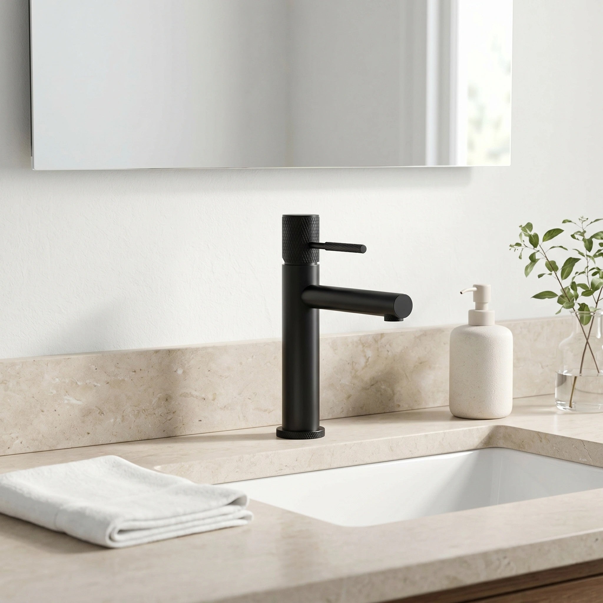 Robinet de Lavabo de Salle de Bains à 1 Poignée Marquis en Noir