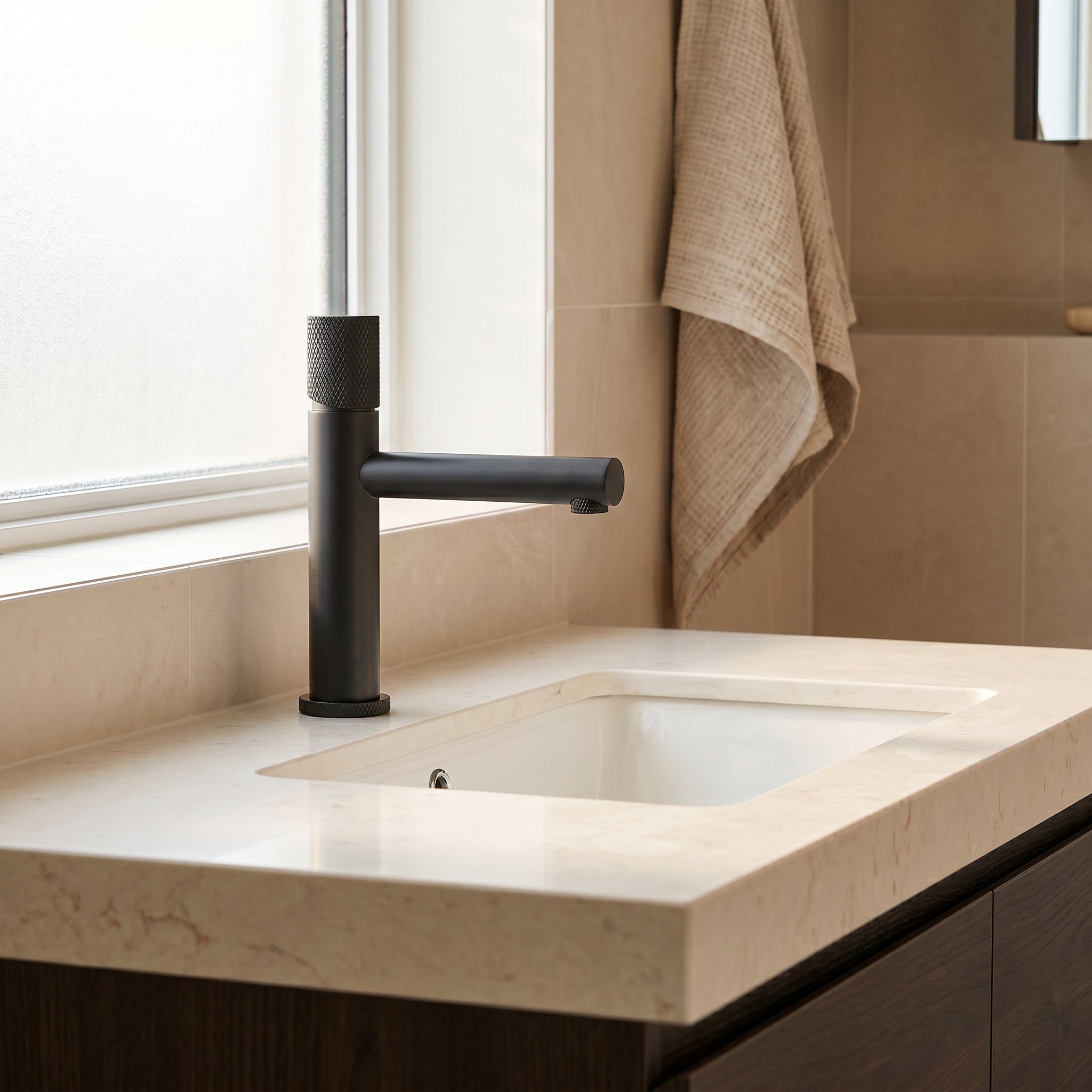 Robinet de Lavabo de Salle de Bains à 1 Poignée Sorento en Noir Mat