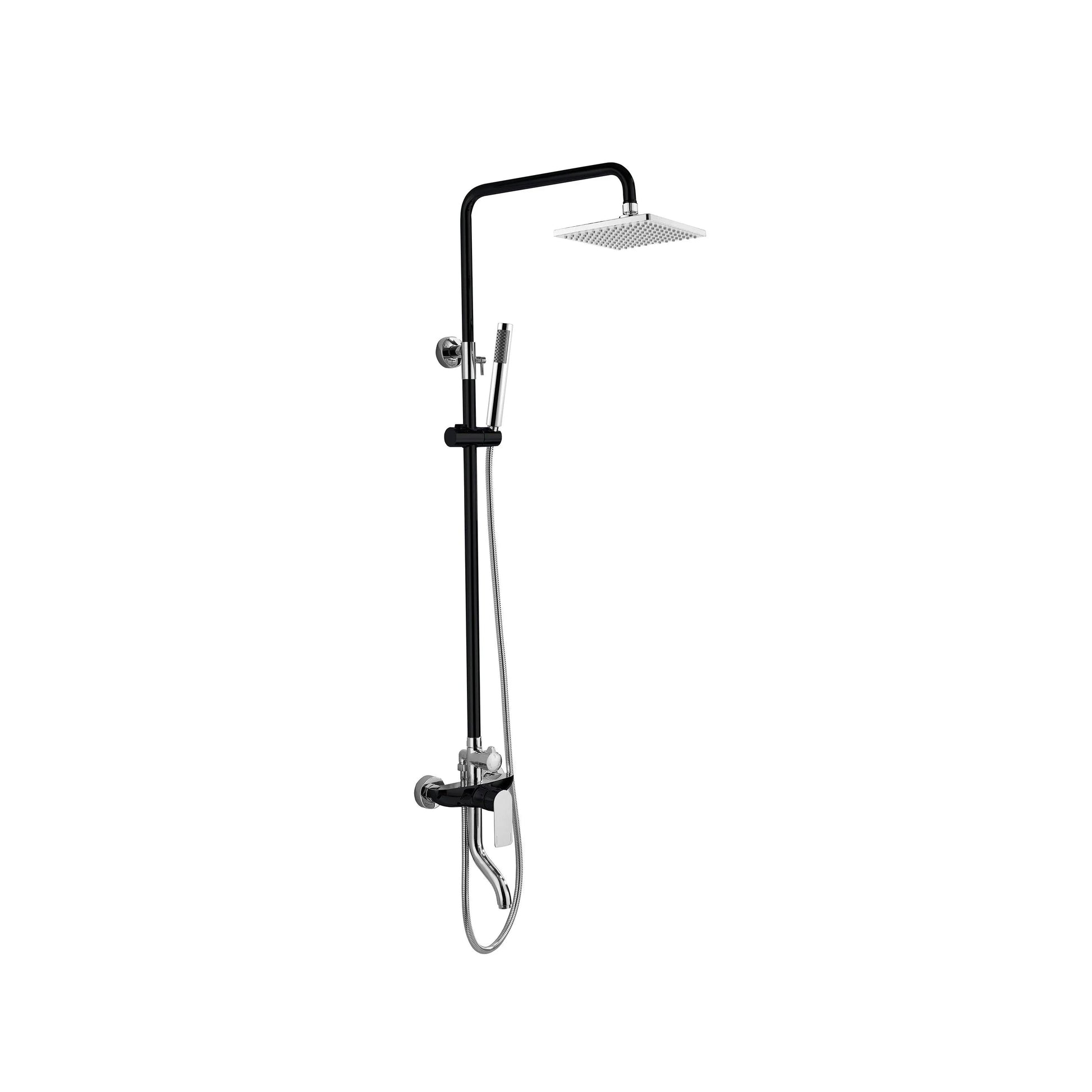 Bathroom Shower Column - Ice Black - Black & Chrome - Thermostatic - Golden Elite Deco