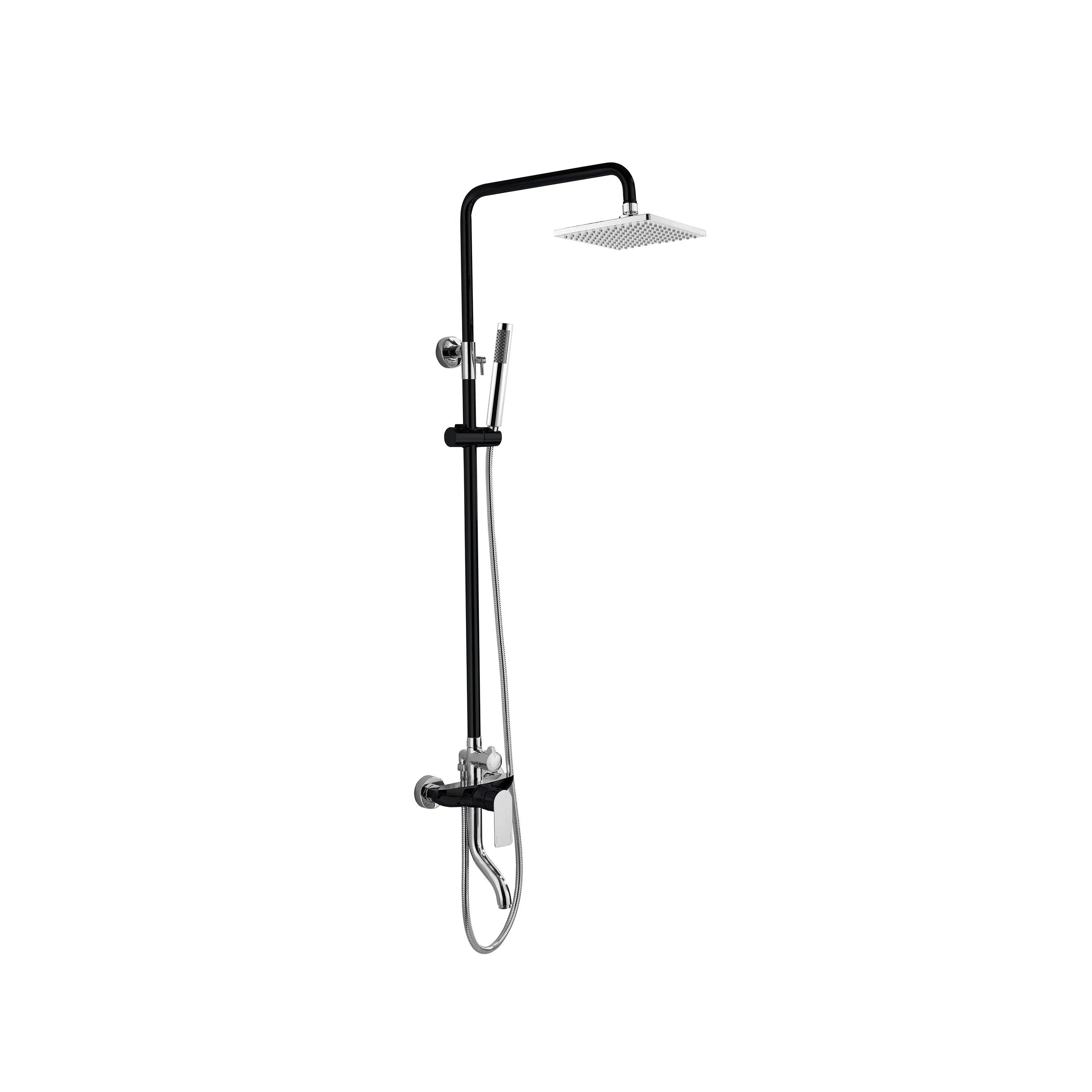 Bathroom Shower Column - Ice Black - Black & Chrome - Thermostatic - Golden Elite Deco