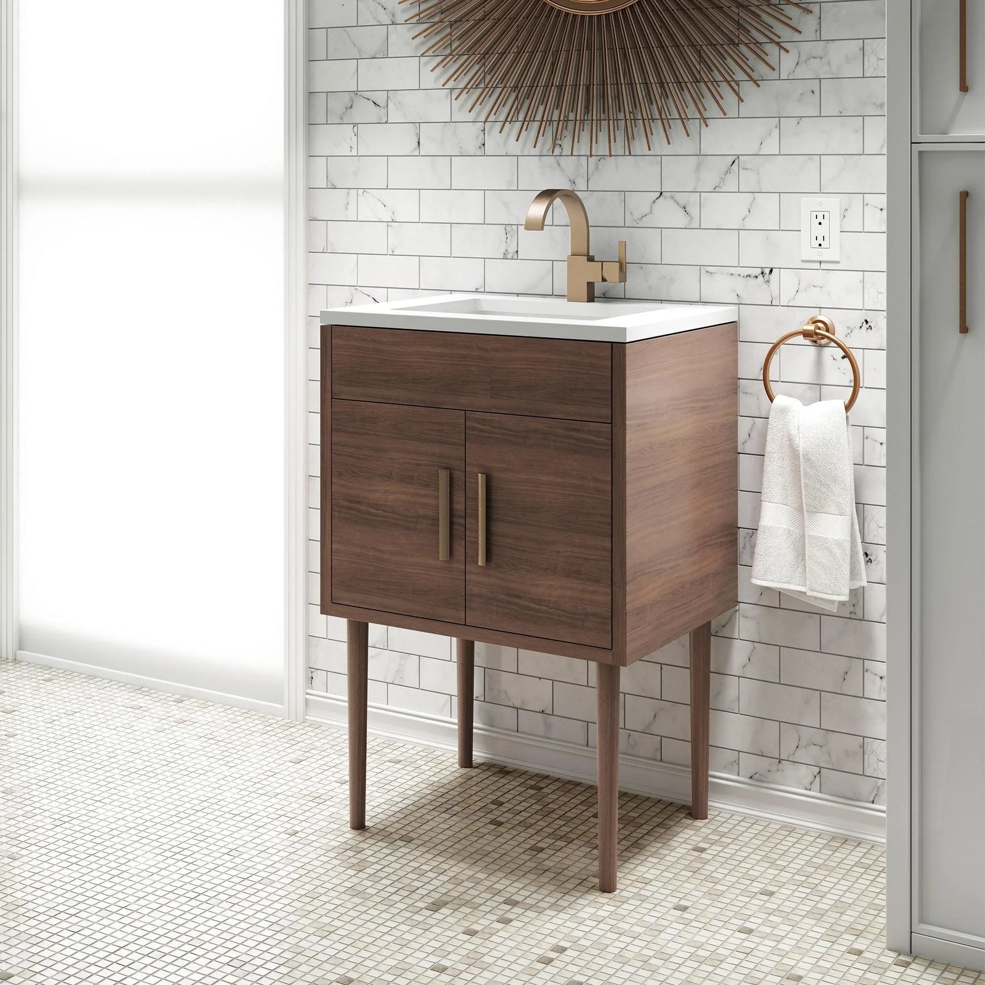 Brown Freestanding Bathroom Vanity