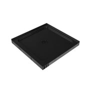Base de douche d'angle noire lustrée 36po x 36po avec drain central