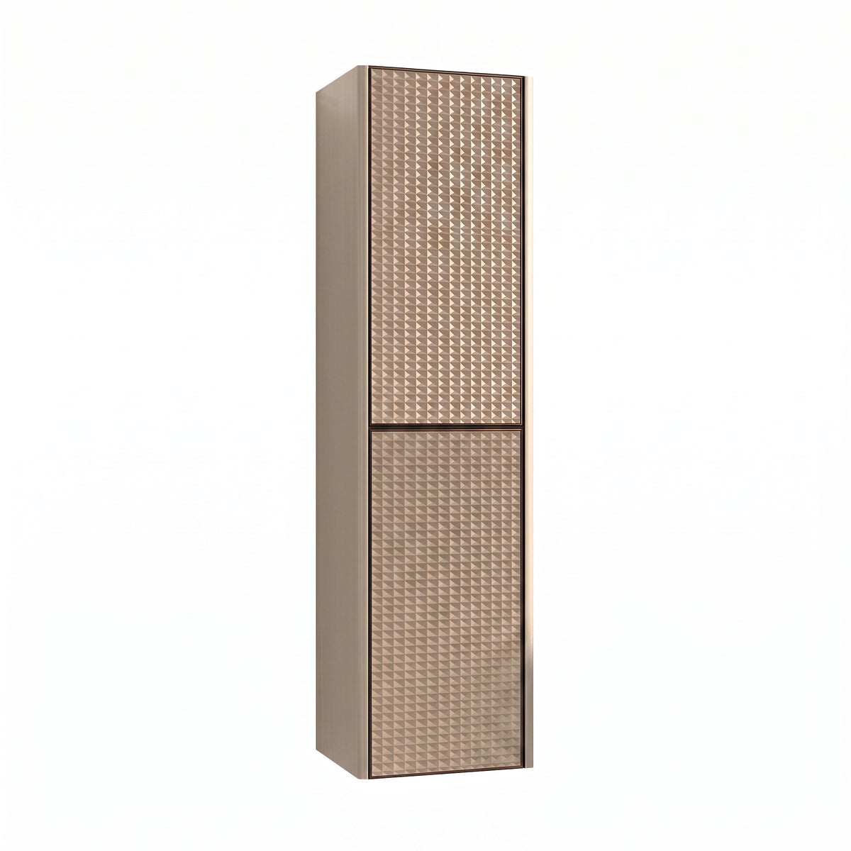Champagne 2-Door Wall-Hung Reversible Linen Cabinet with Shelves