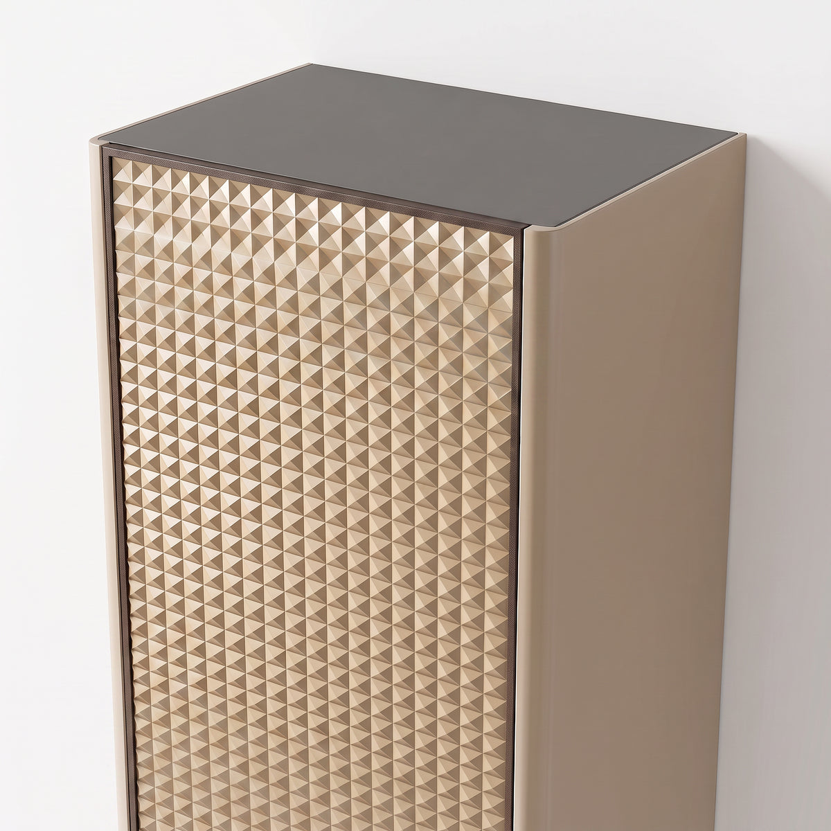 Champagne 2-Door Wall-Hung Reversible Linen Cabinet with Shelves