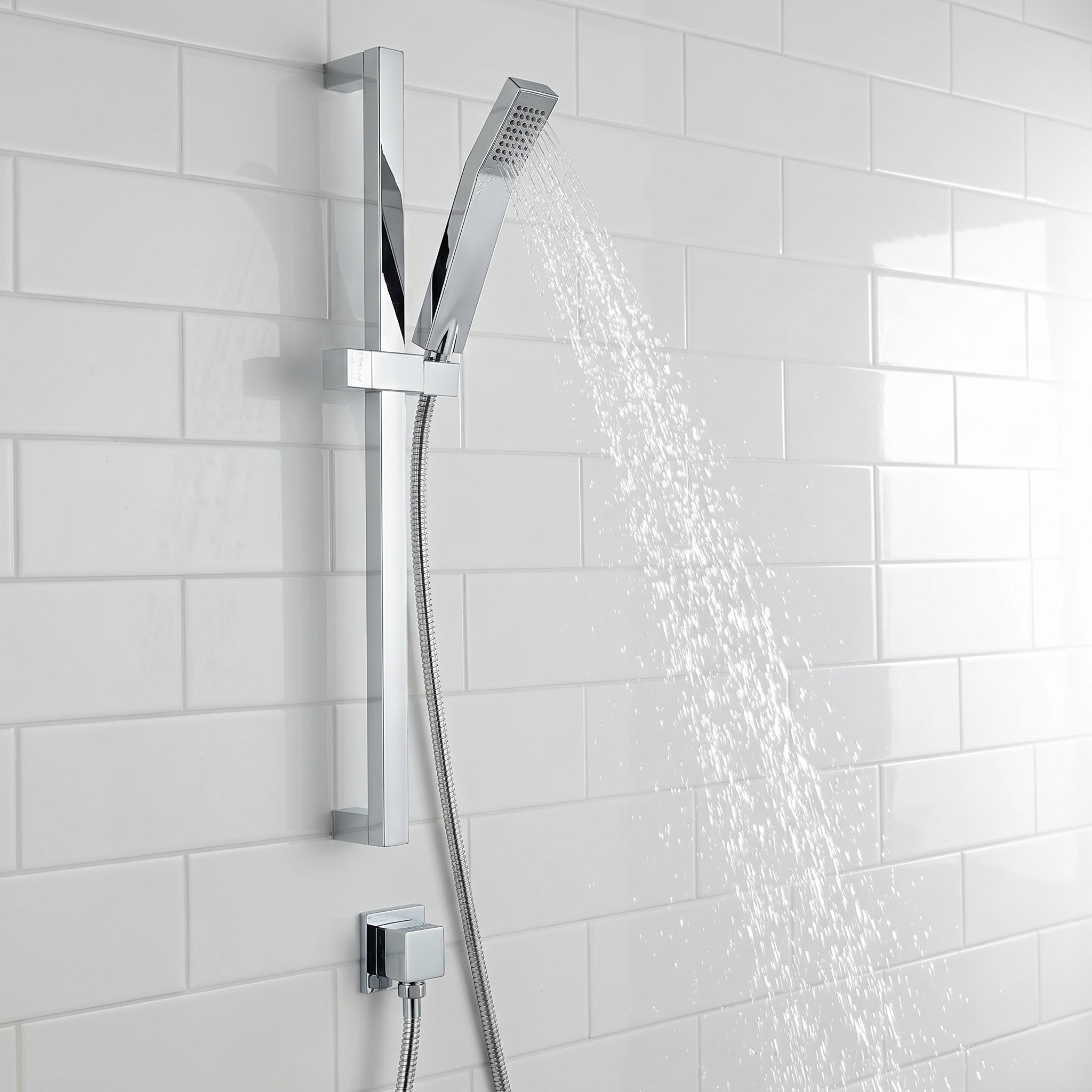 Camellia Sliding Rail Handheld Shower Set - Polished Chrome