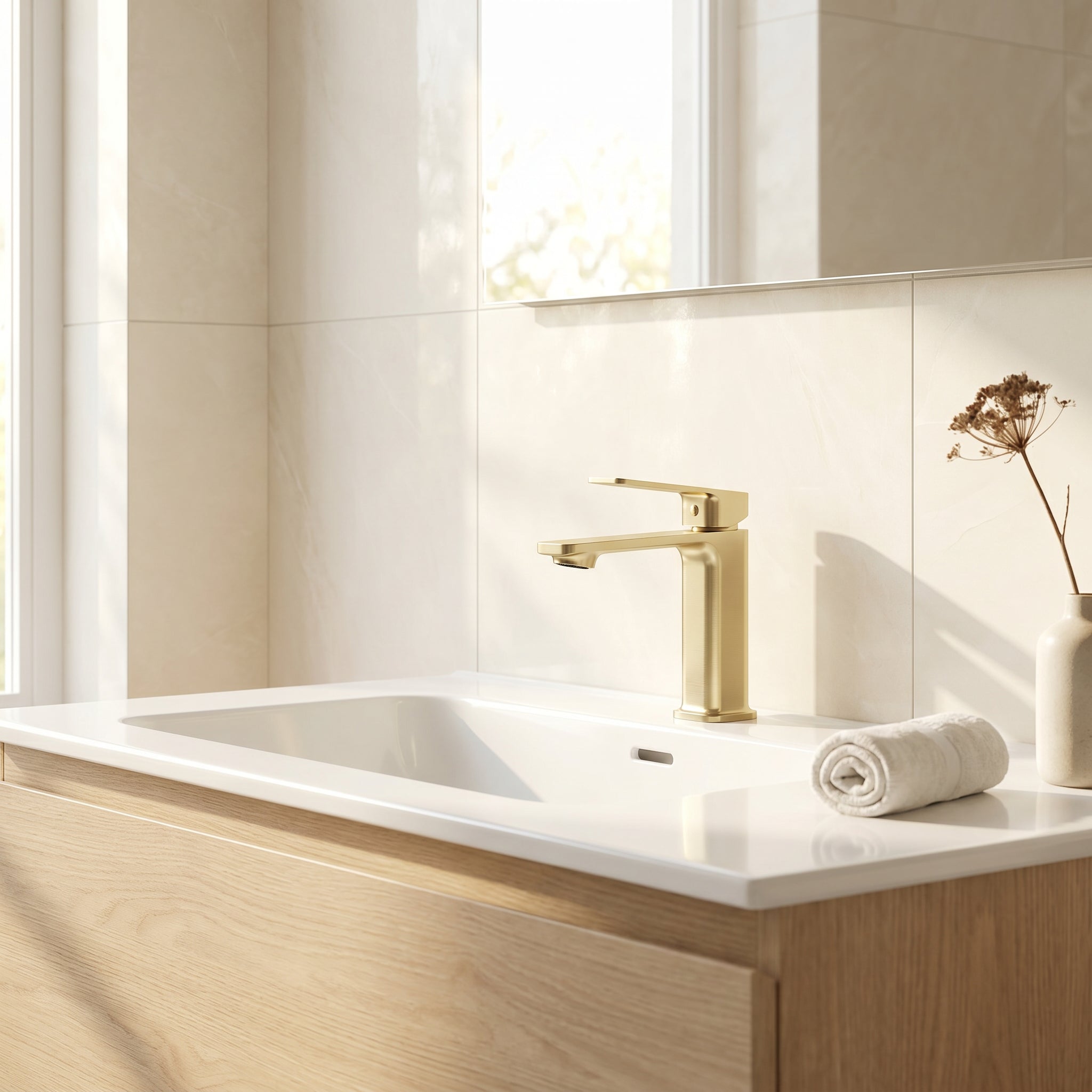 Camaro Single Handle Bathroom Sink Faucet in Brushed Gold