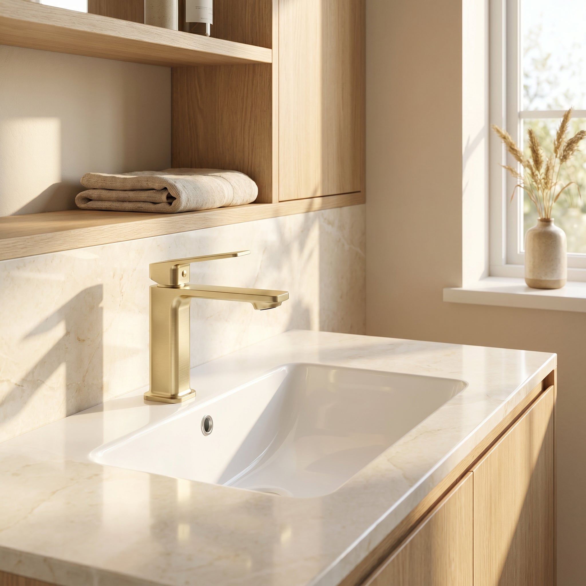 Camaro Single Handle Bathroom Sink Faucet in Brushed Gold