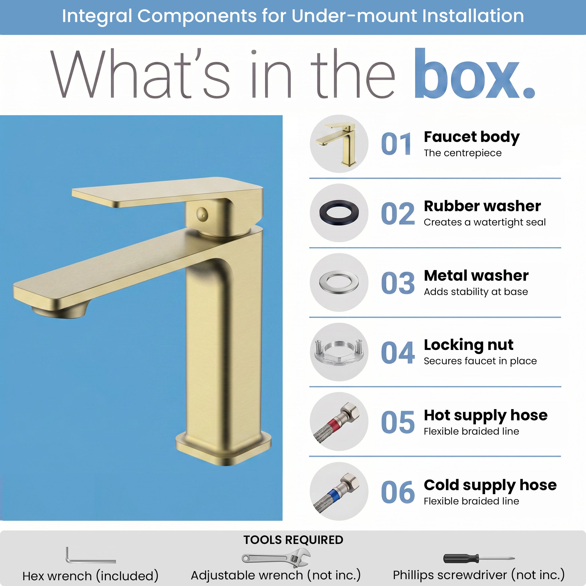 Camaro Single Handle Bathroom Sink Faucet in Brushed Gold