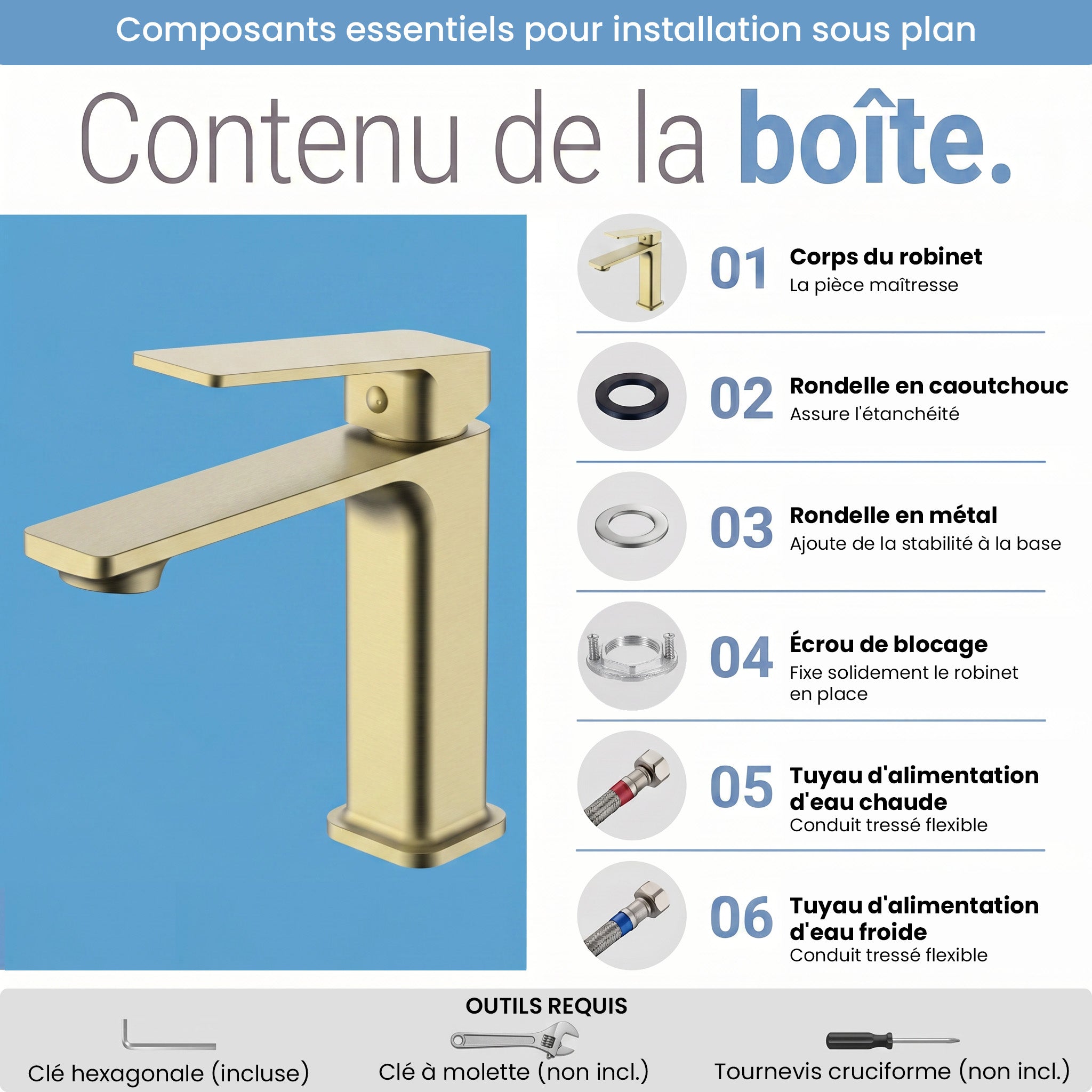 Camaro Single Handle Bathroom Sink Faucet in Brushed Gold