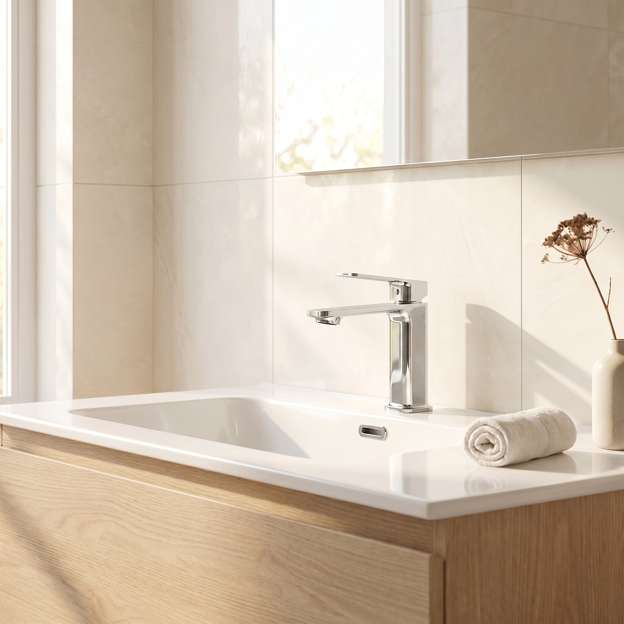 Robinet de Lavabo de Salle de Bains à 1 Poignée Camaro en Chromé