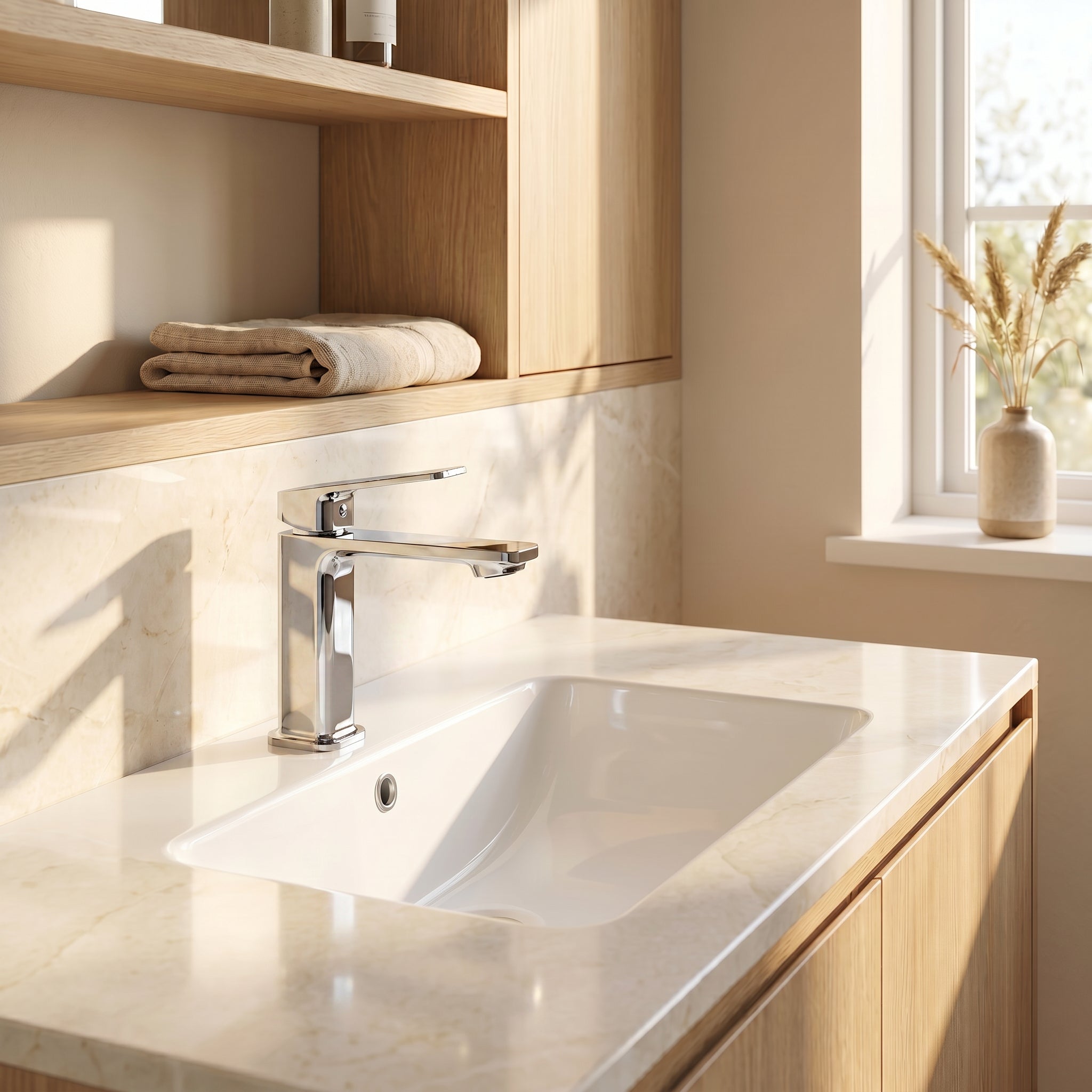 Robinet de Lavabo de Salle de Bains à 1 Poignée Camaro en Chromé