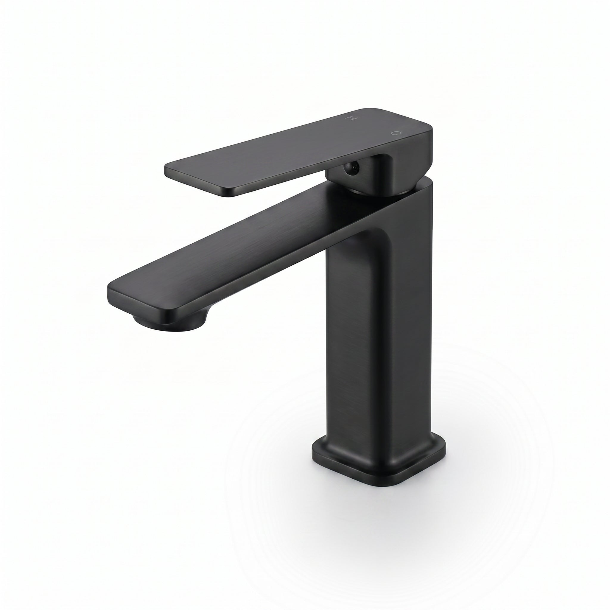 Robinet de Lavabo de Salle de Bains à 1 Poignée Camaro en Noir Mat