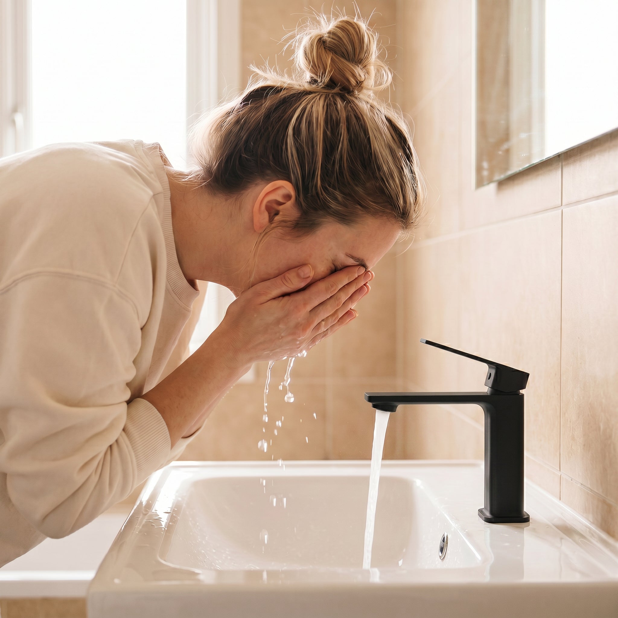 Robinet de Lavabo de Salle de Bains à 1 Poignée Camaro en Noir Mat