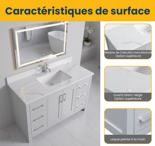 Meuble-lavabo autoportant Hampton gris 42"