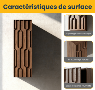 Meuble d'appoint Belfort en noyer, 1 porte avec étagères - Rangement de salle de bain