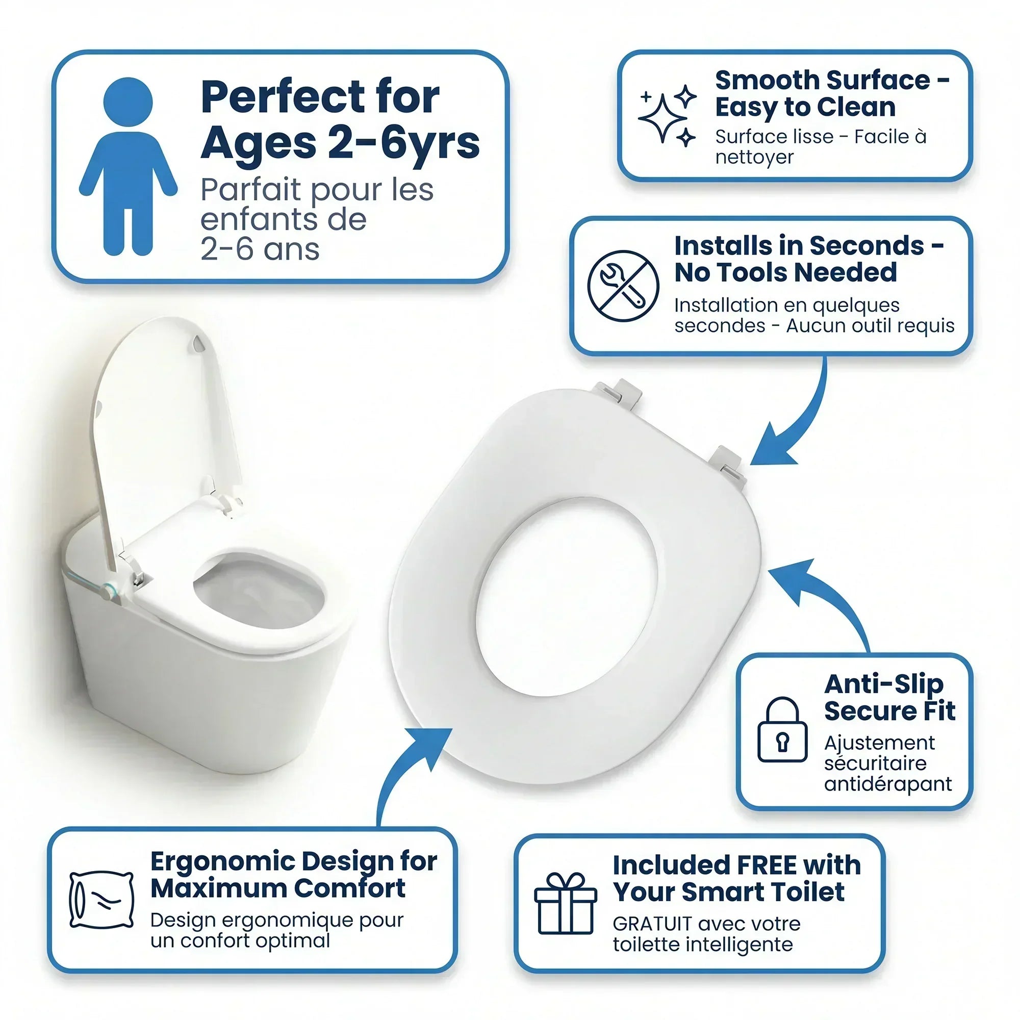 Sera Omega Smart Bidet Toilet, One-Piece Toilet with Auto Jet Flush, Auto Open/Close Lid, Warm Water Wash, Warm-Air Dryer, Heated Seat – Black