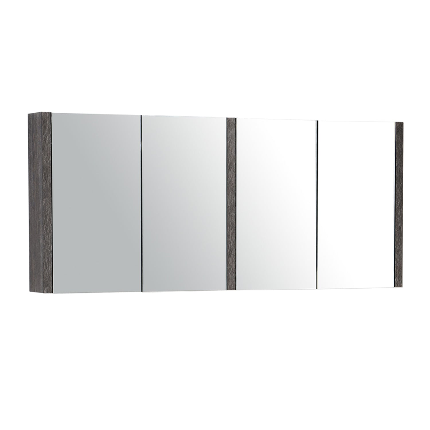 60" Dark Oak Medicine Cabinet with Soft-Close Mirrored Doors