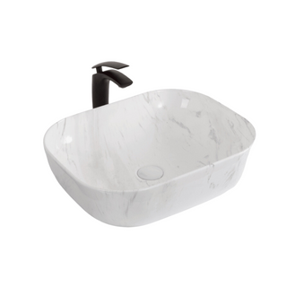 Vessel Sink  Rectangular - D1302H012 White Stone