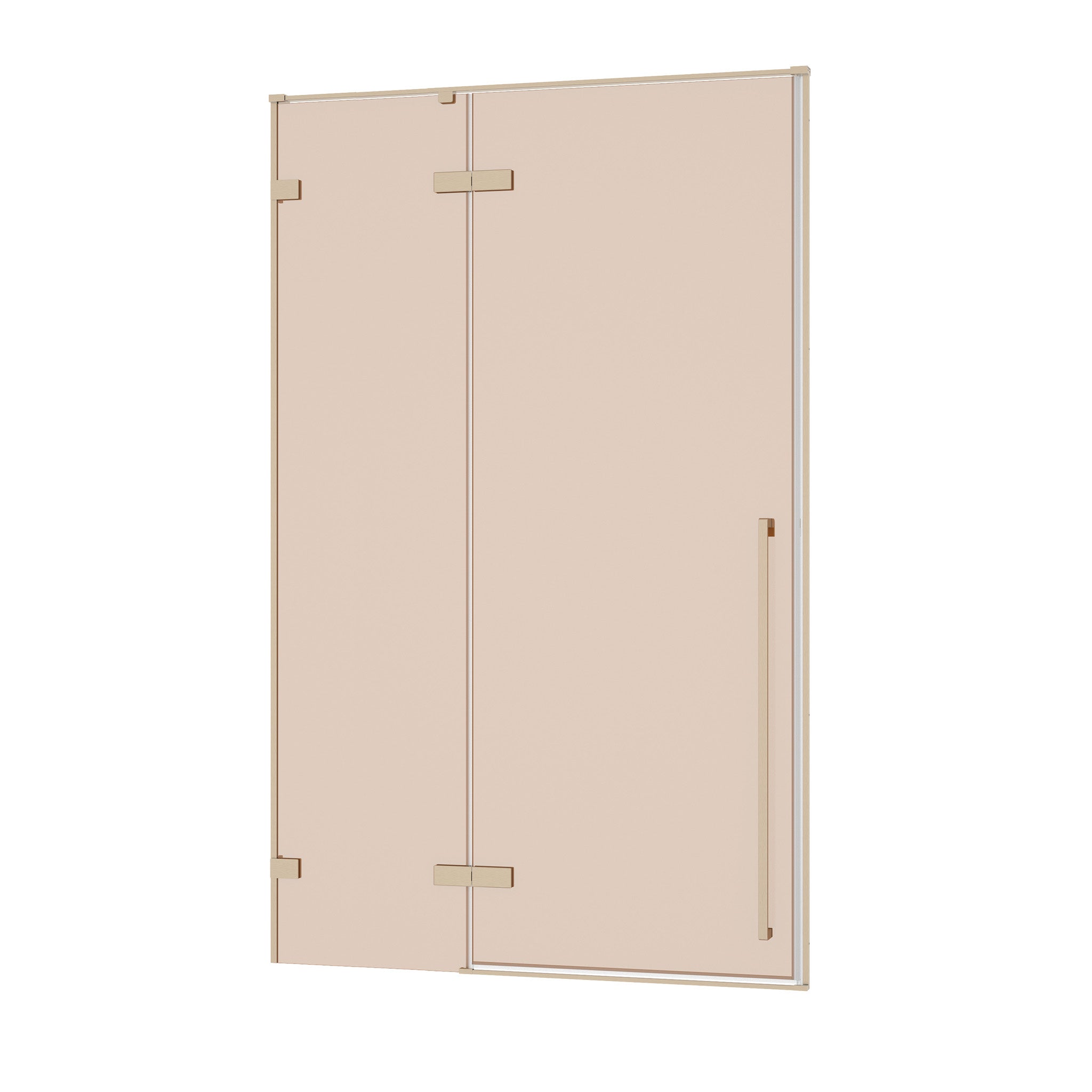 57.6"–58" x 79" Brushed Gold Reversible Pivot Shower Door with Brown Tinted Glass