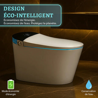 SERA Witty Smart Bidet Toilet, One-Piece Toilet with Auto Jet Flush, Auto Open/Close Lid, Warm Water Wash, Warm-Air Dryer, Heated Seat – Black Display