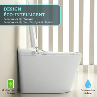 SERA Sigma Smart Bidet Toilet, One-Piece Toilet with Auto Jet Flush, Auto Open/Close Lid, Warm Water Wash, Warm-Air Dryer, Heated Seat – White Trim